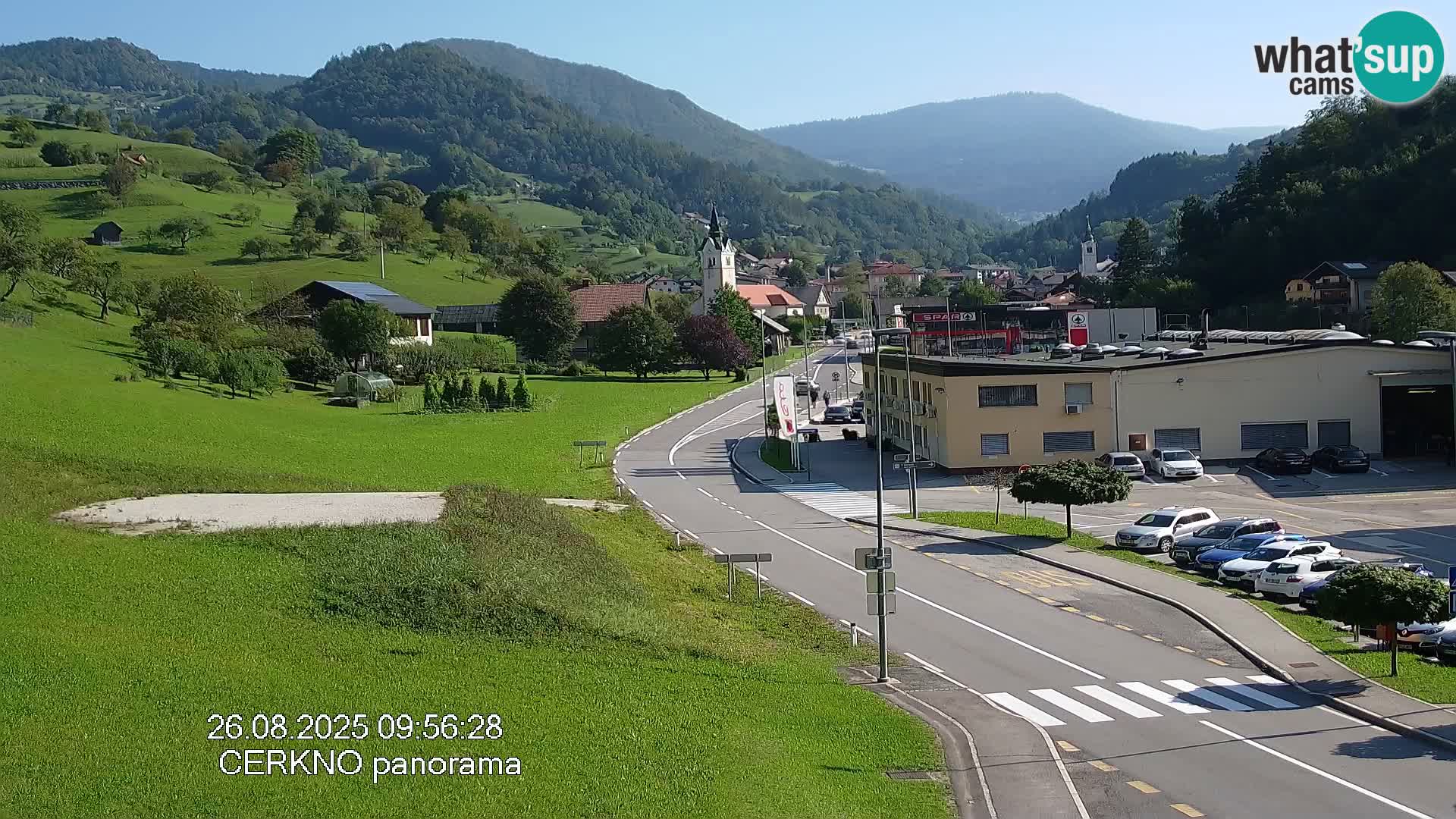 Webcam en direct – Entrée de la ville de Cerkno