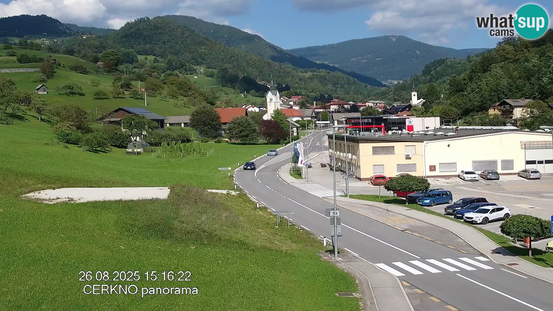 Webcam en direct – Entrée de la ville de Cerkno