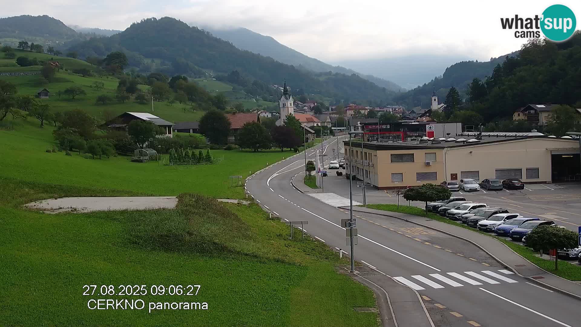 Cerkno city entrance Live Webcam
