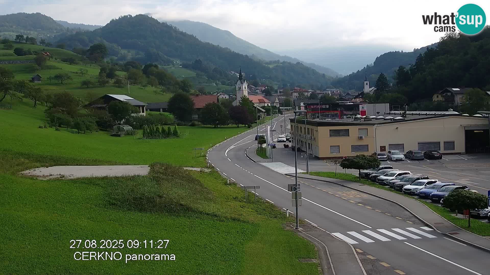 Webcam en direct – Entrée de la ville de Cerkno