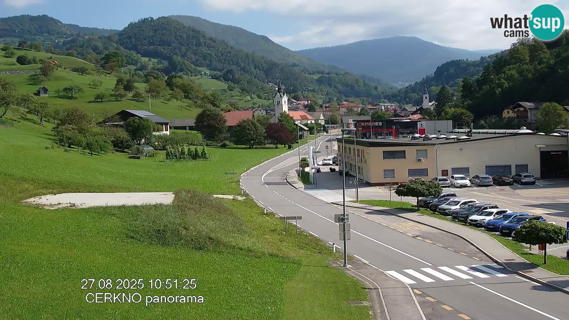 Webcam en direct – Entrée de la ville de Cerkno