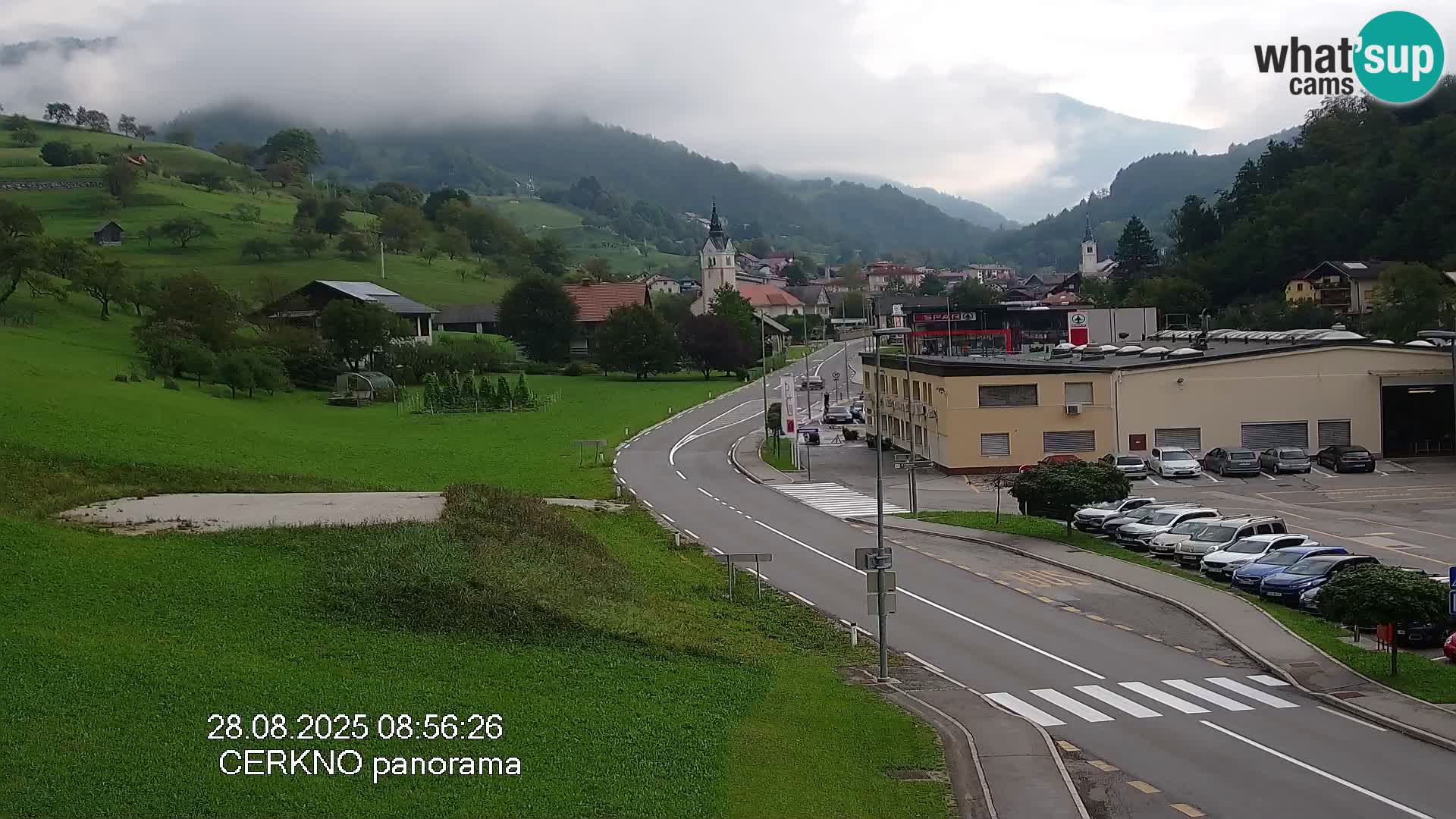 Cerkno city entrance Live Webcam