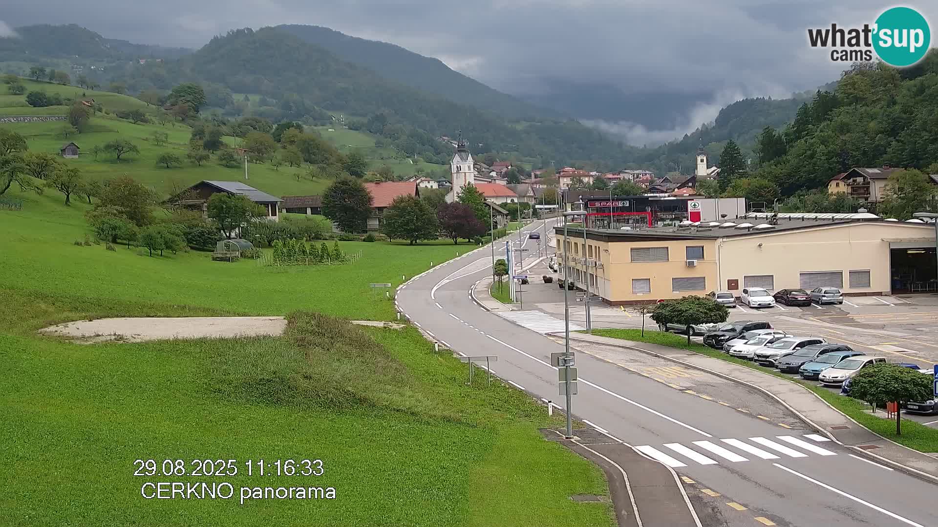 Cerkno city entrance Live Webcam