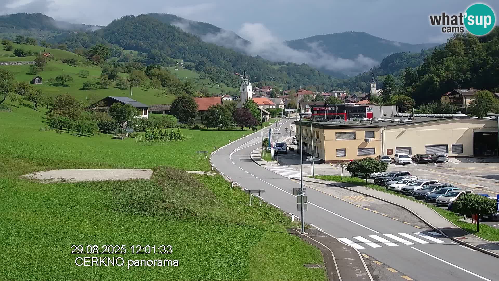 Webcam en direct – Entrée de la ville de Cerkno