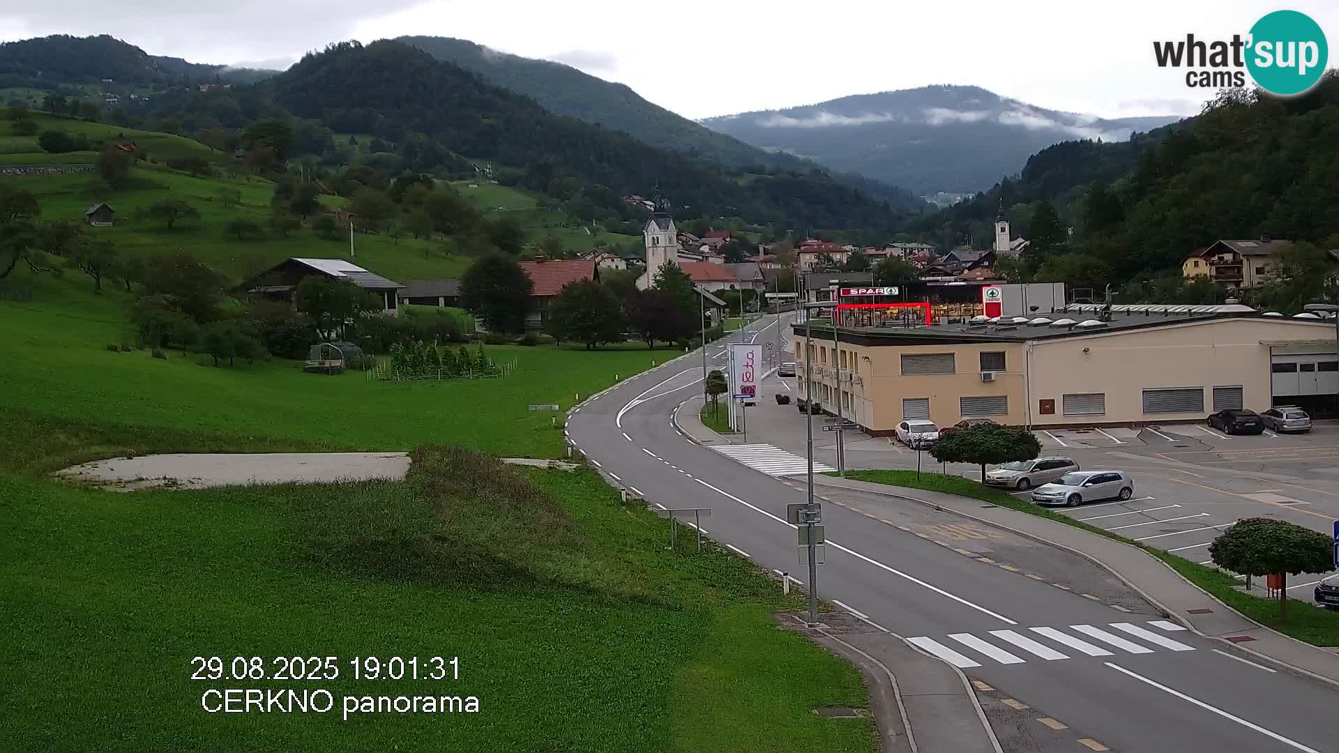 Cerkno city entrance Live Webcam