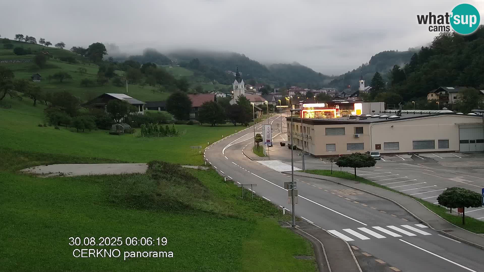 Cerkno city entrance Live Webcam