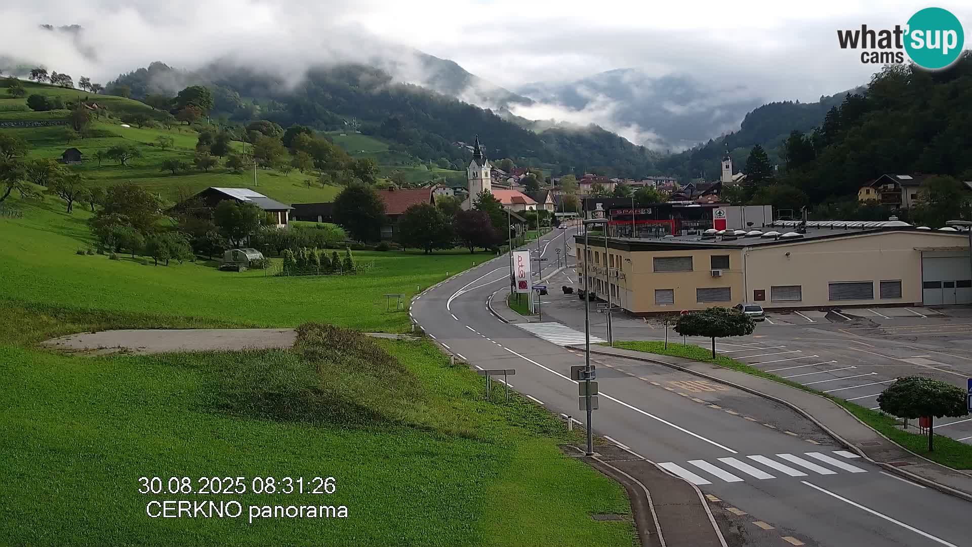 Cerkno entrada a la ciudad Webcam en vivo