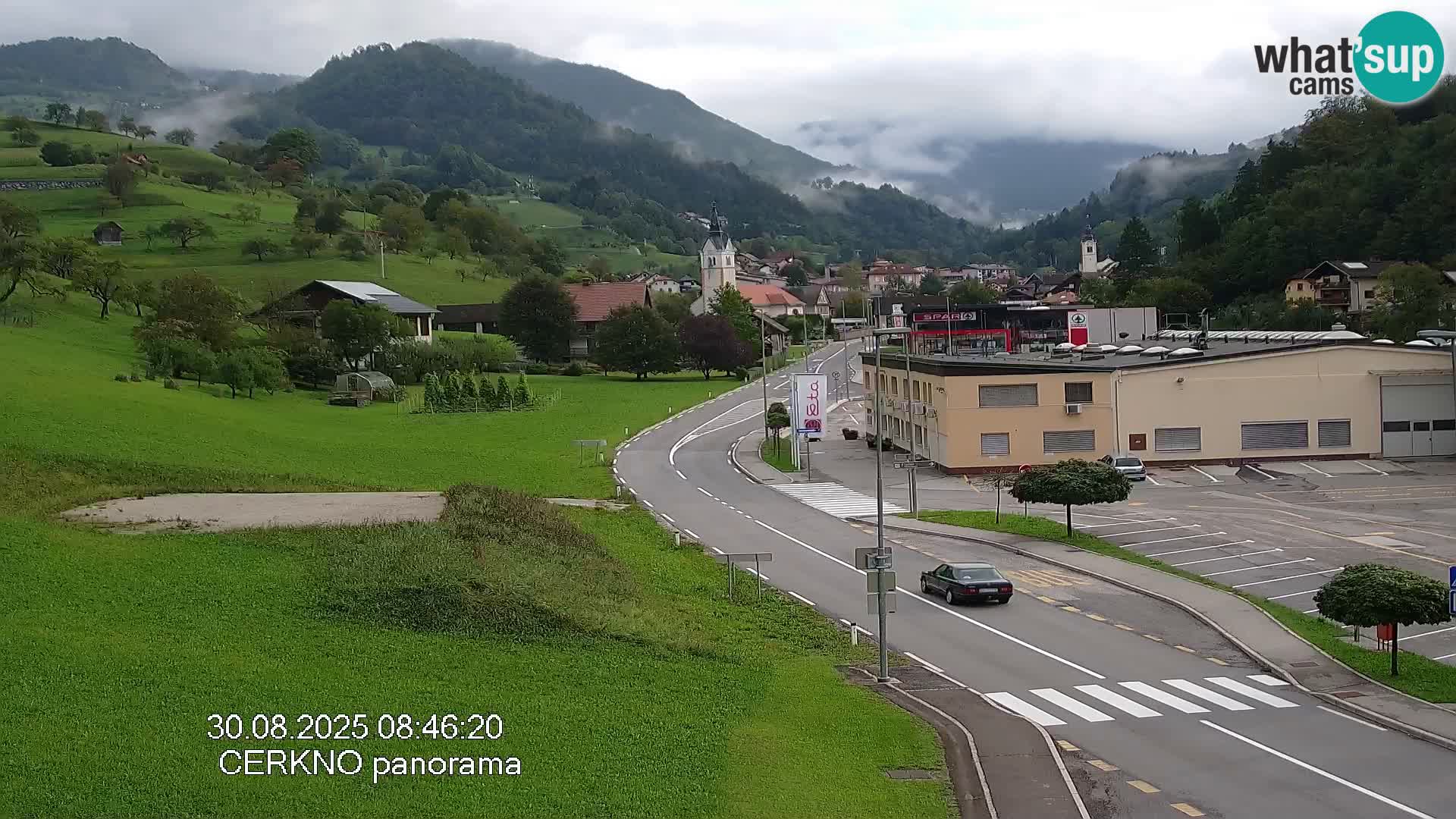 Cerkno city entrance Live Webcam
