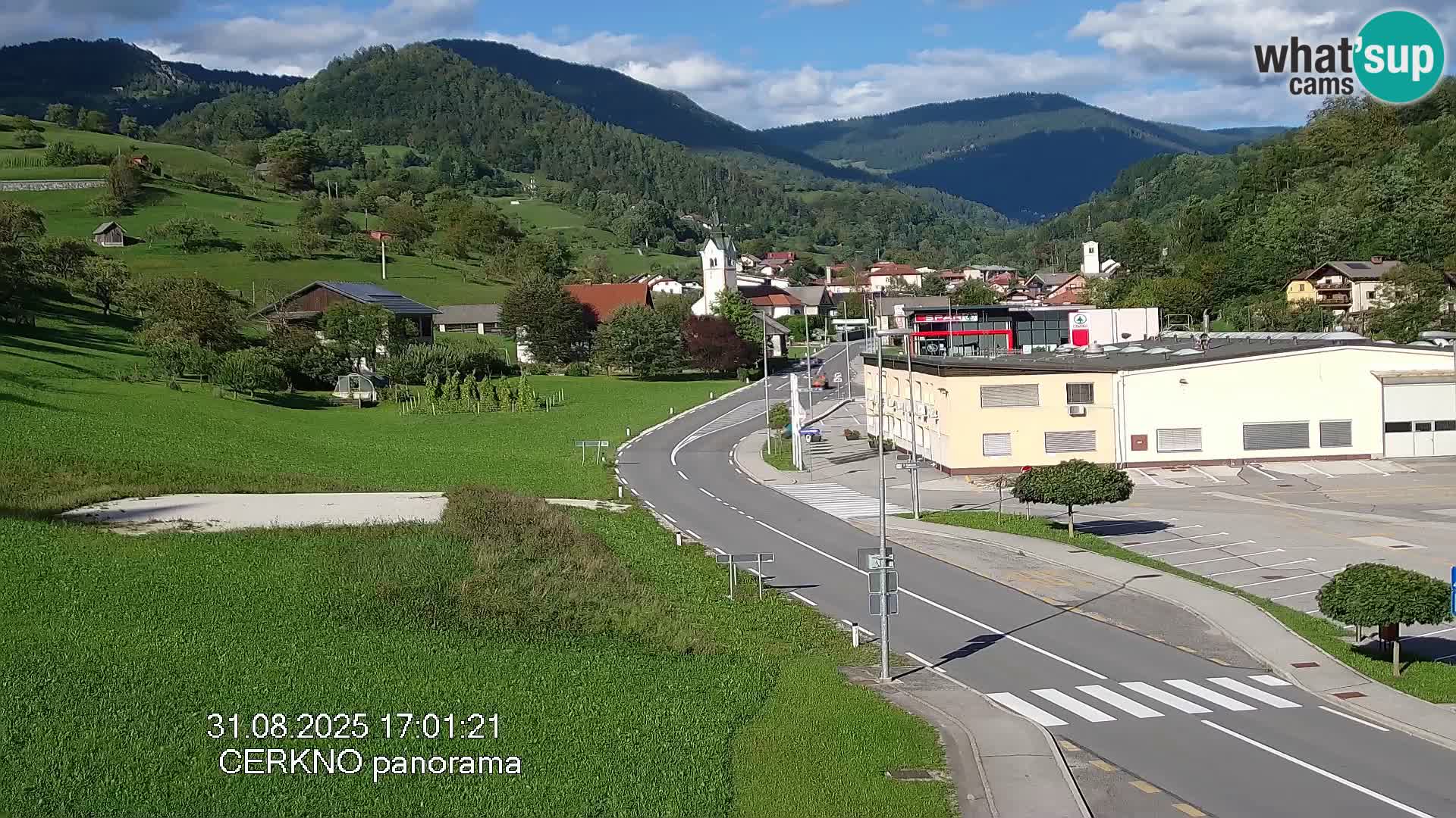Cerkno city entrance Live Webcam