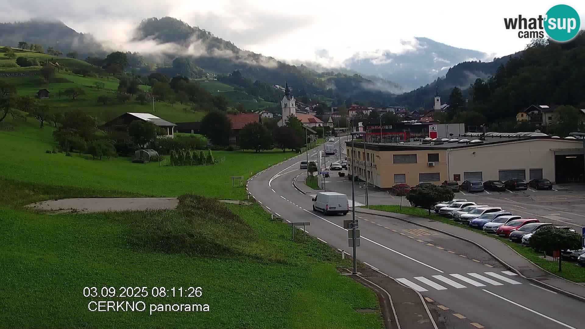 Cerkno entrada a la ciudad Webcam en vivo