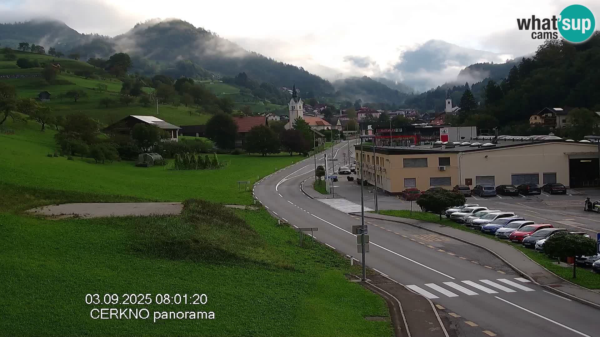 Cerkno entrada a la ciudad Webcam en vivo