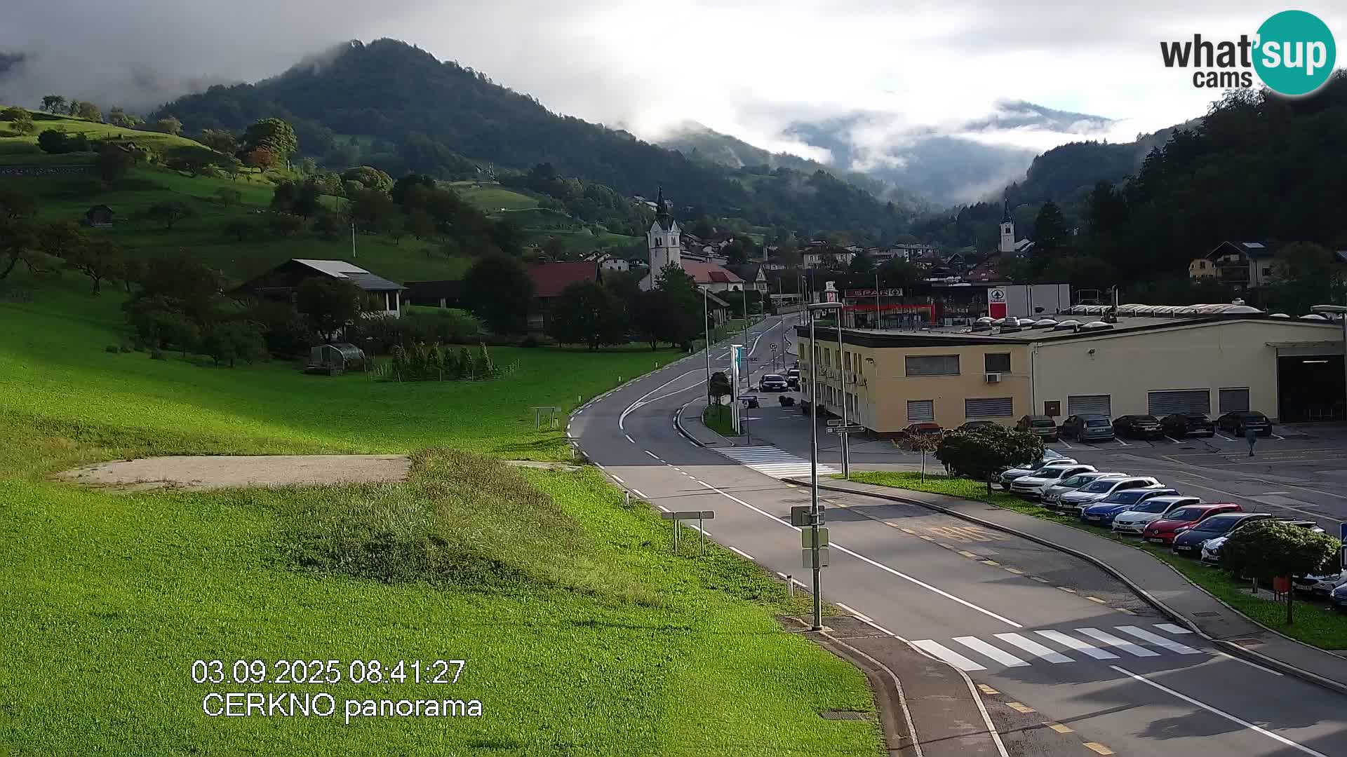 Cerkno city entrance Live Webcam