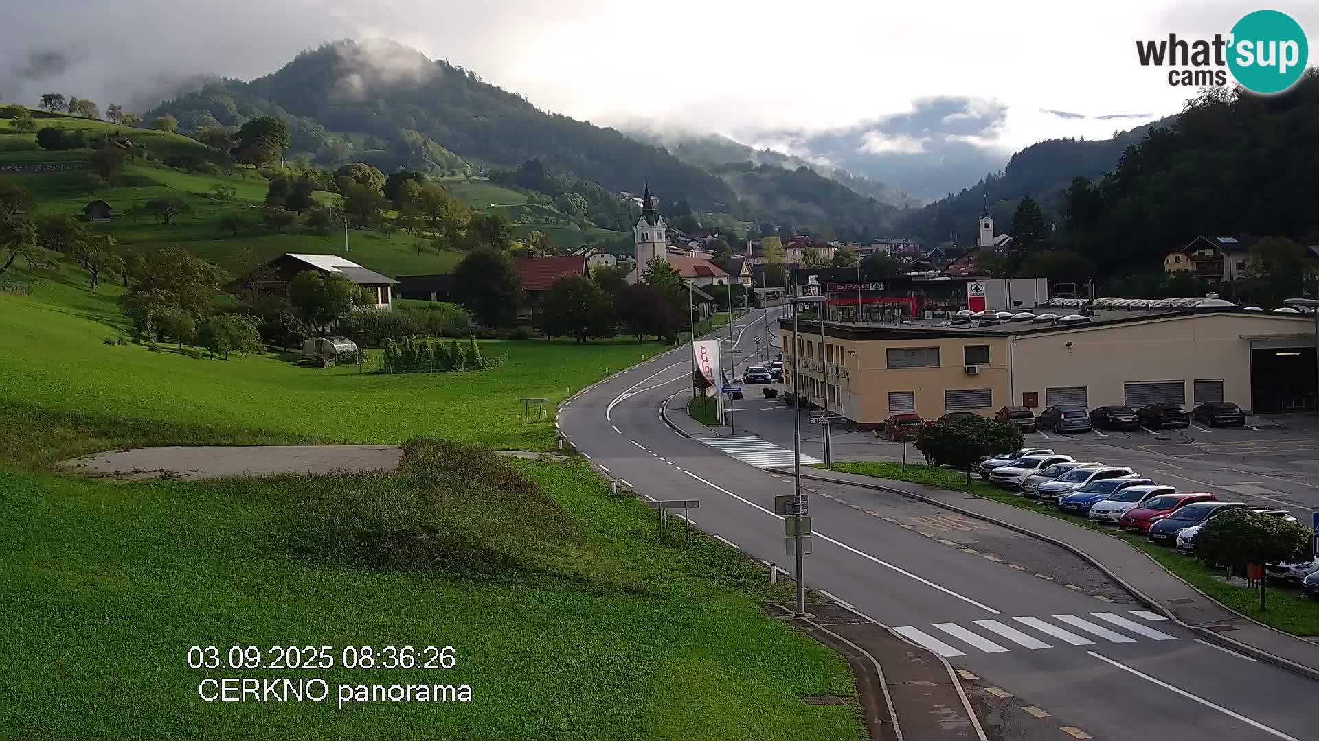 Cerkno city entrance Live Webcam