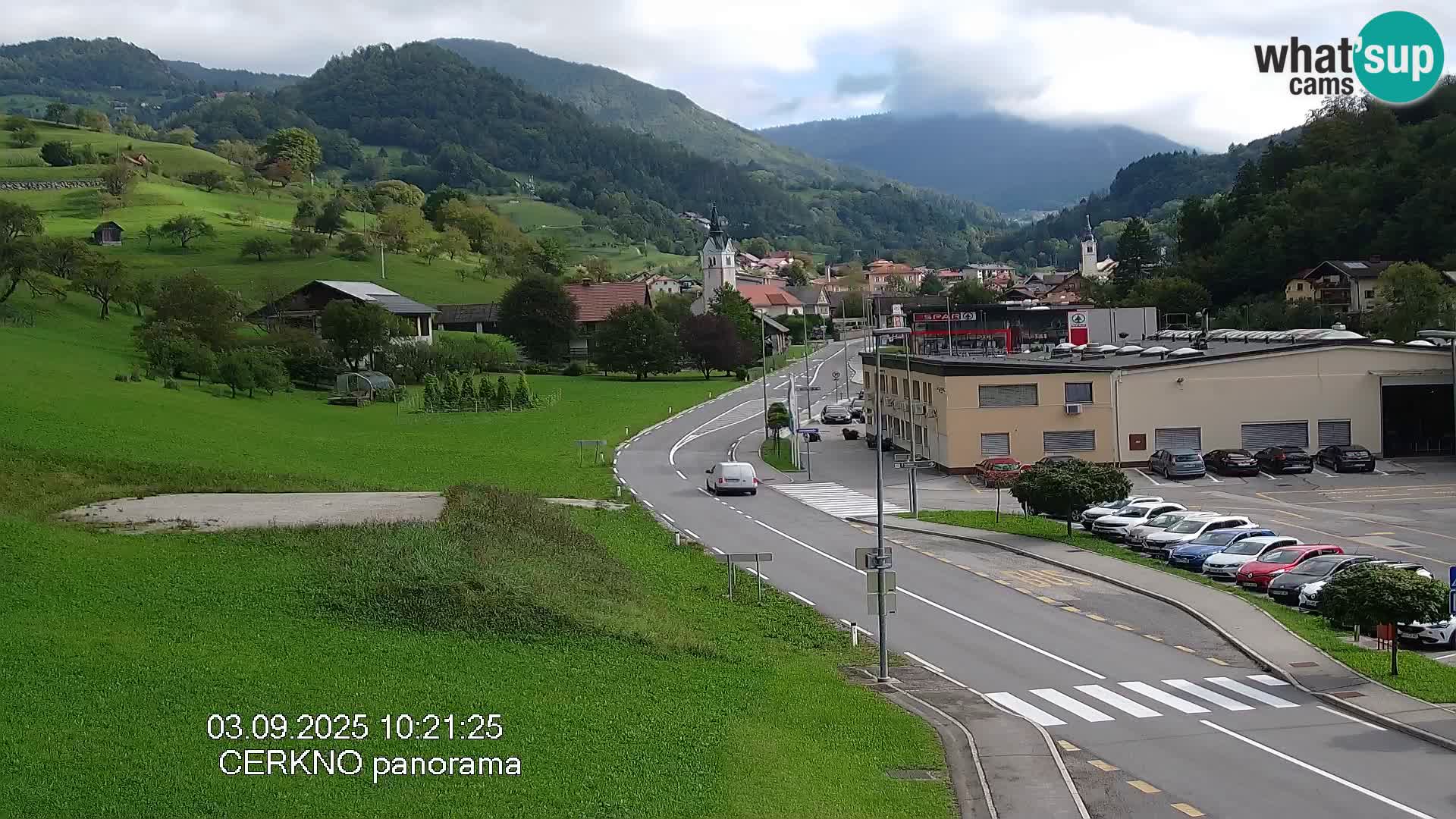 Cerkno city entrance Live Webcam