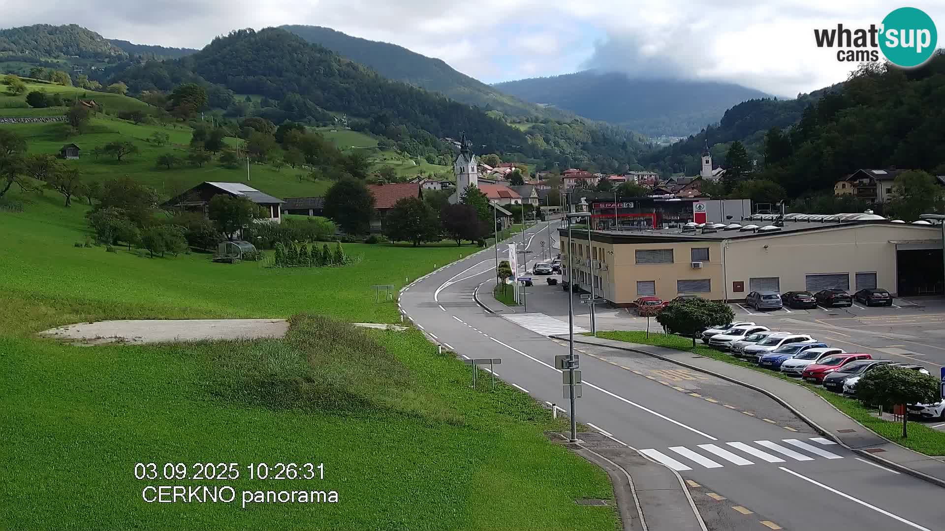 Webcam en direct – Entrée de la ville de Cerkno