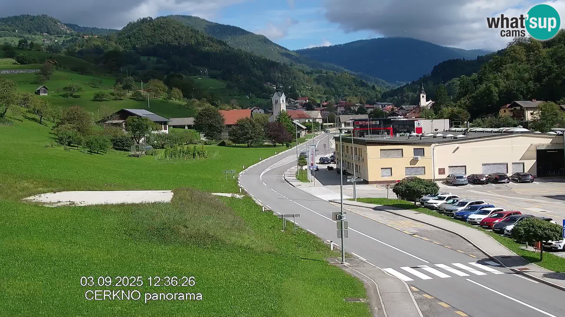Cerkno city entrance Live Webcam