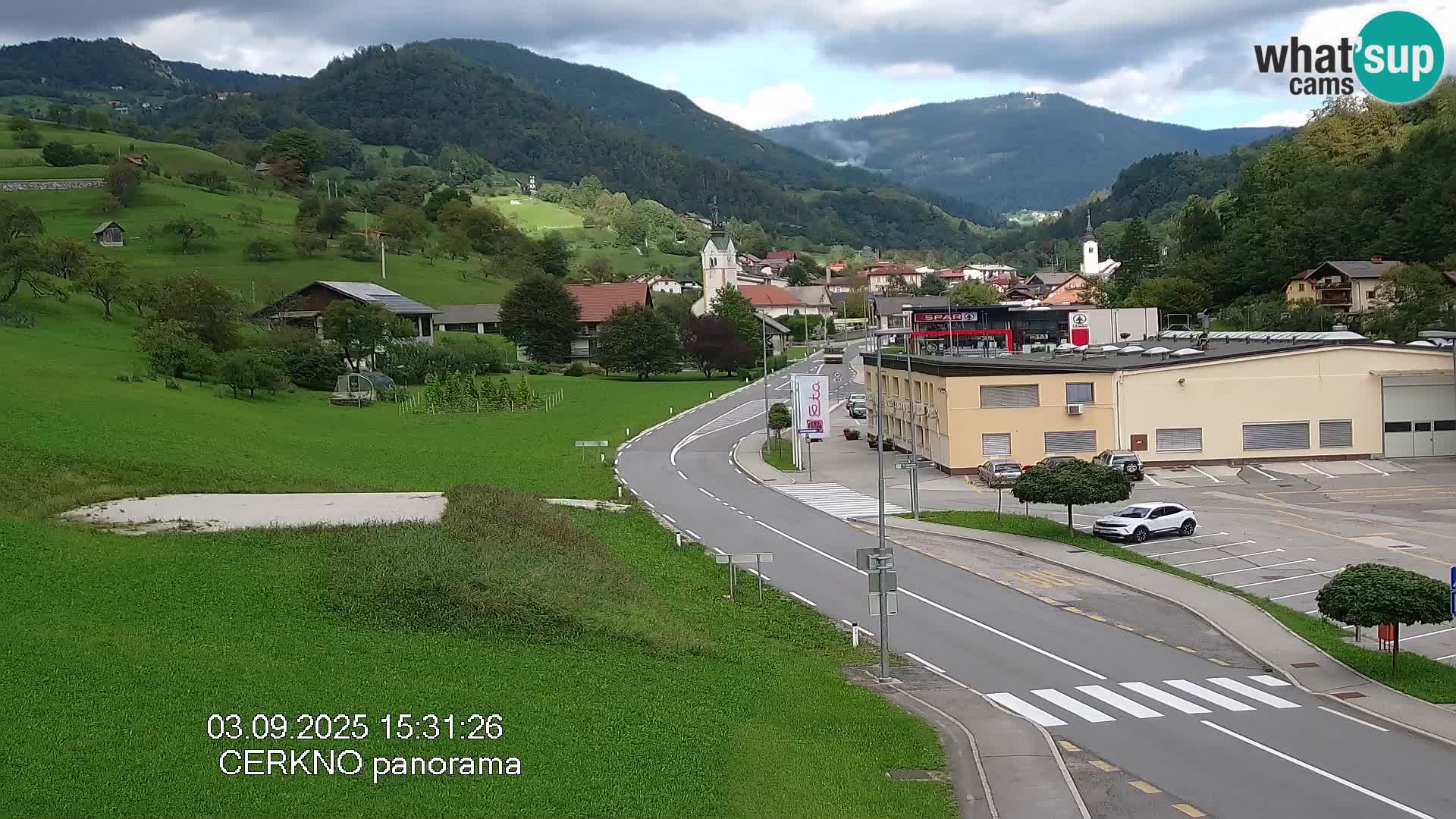 Cerkno city entrance Live Webcam