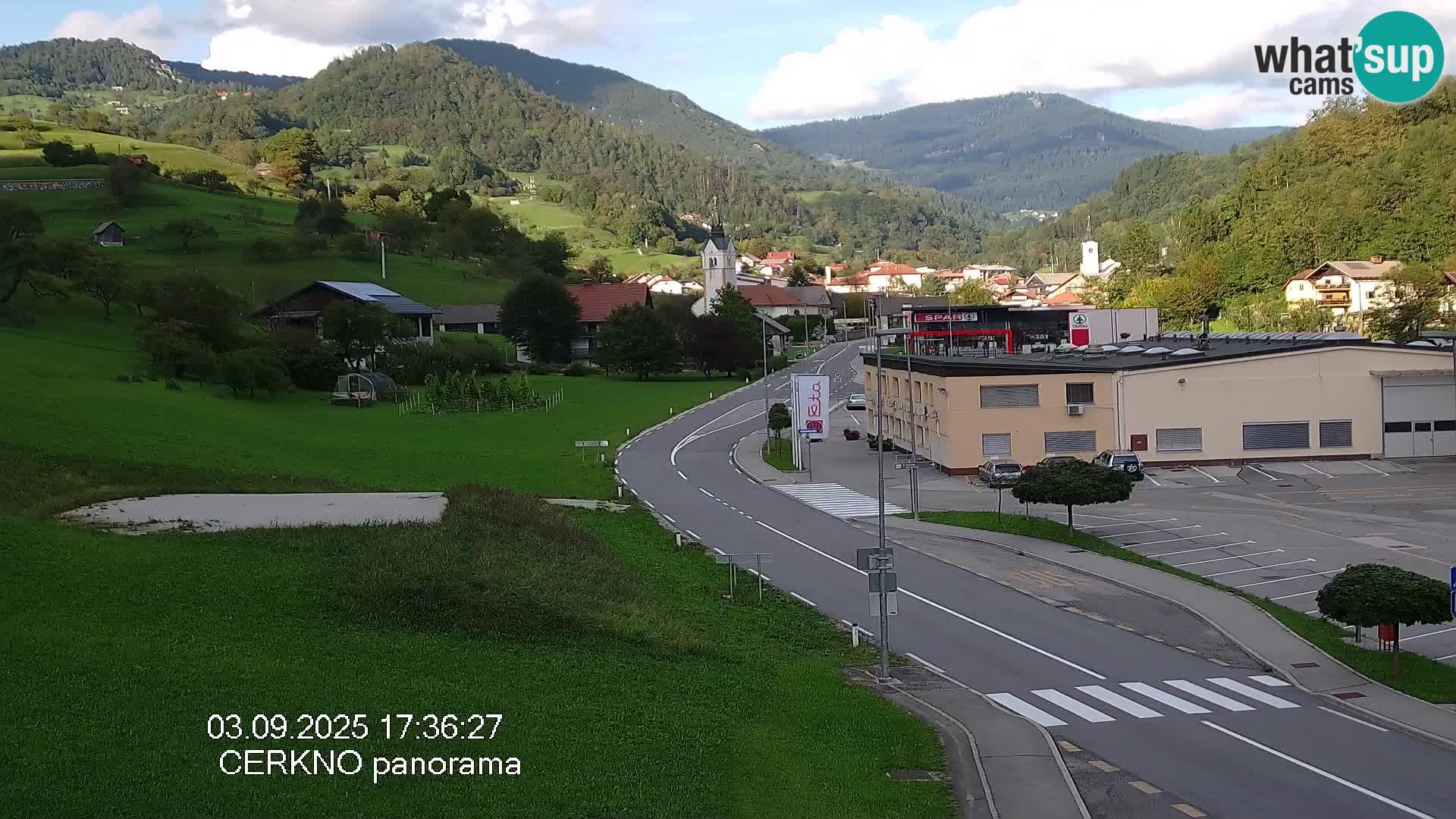 Cerkno city entrance Live Webcam
