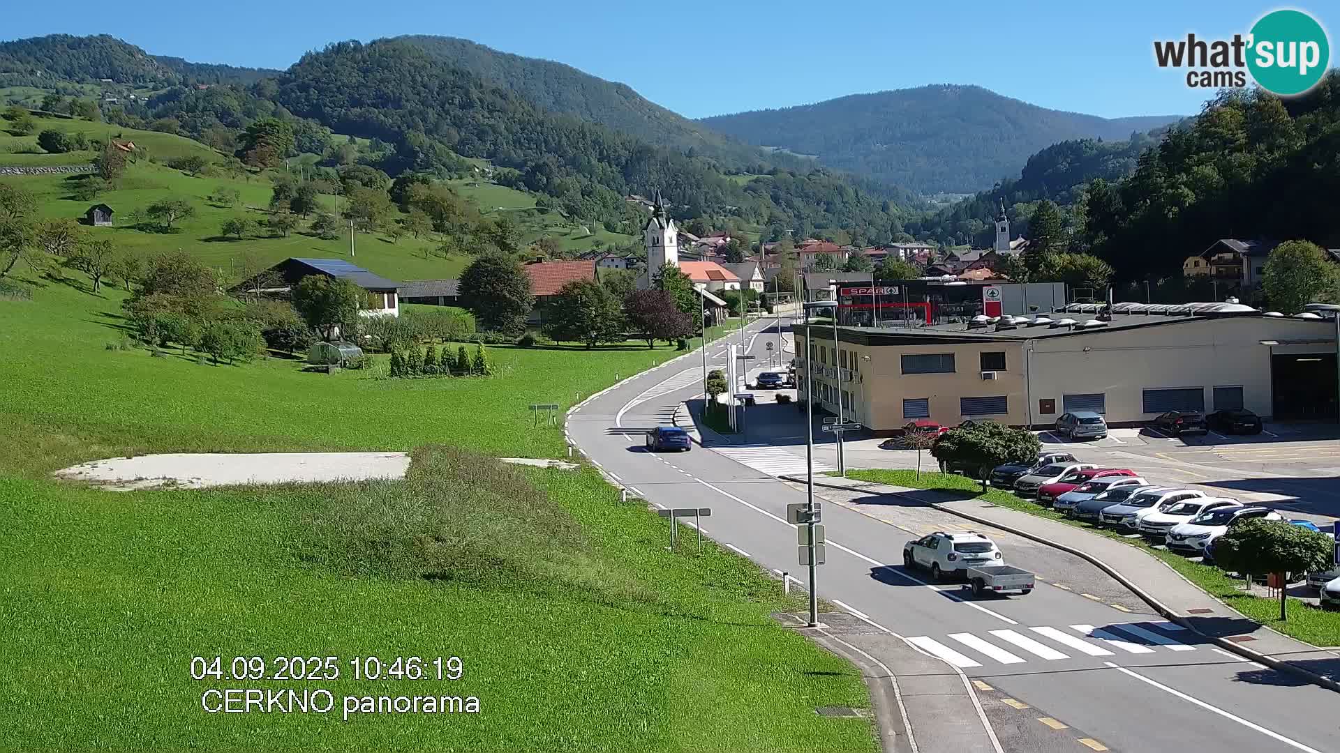Webcam en direct – Entrée de la ville de Cerkno