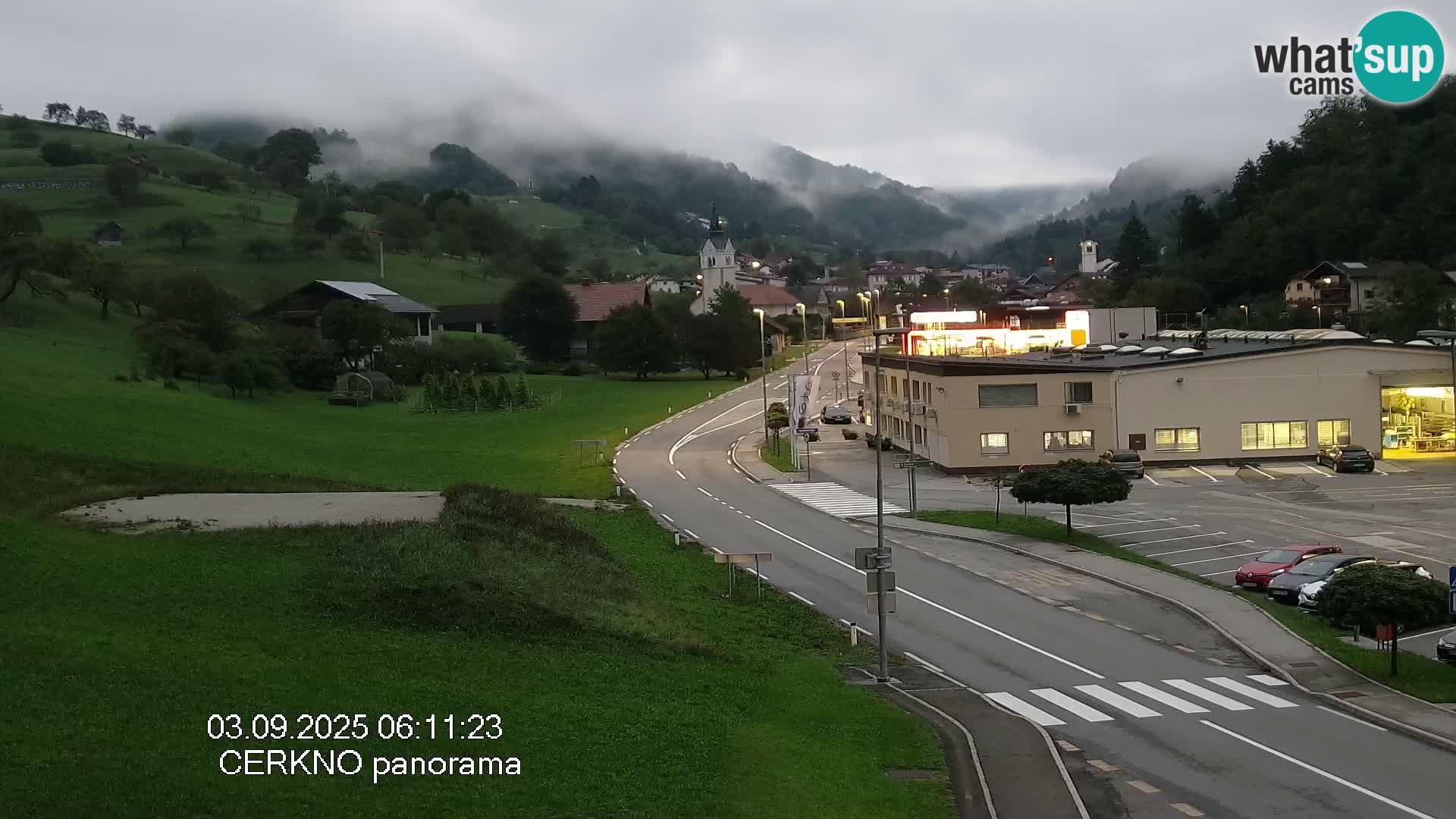 Cerkno city entrance Live Webcam