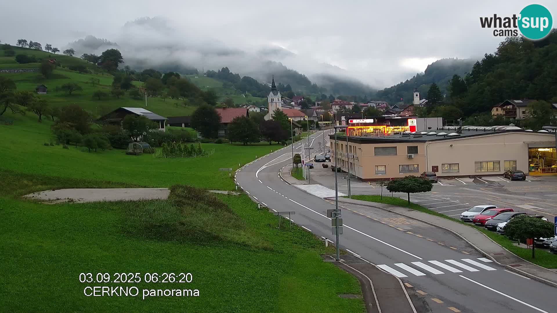 Cerkno city entrance Live Webcam