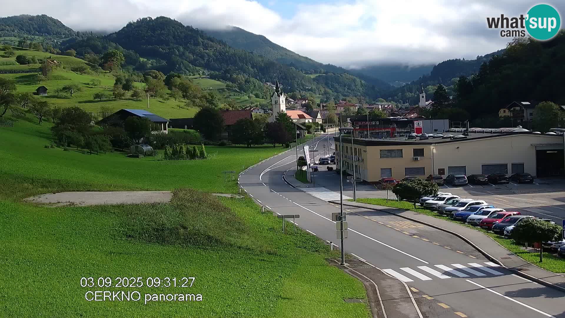 Cerkno city entrance Live Webcam