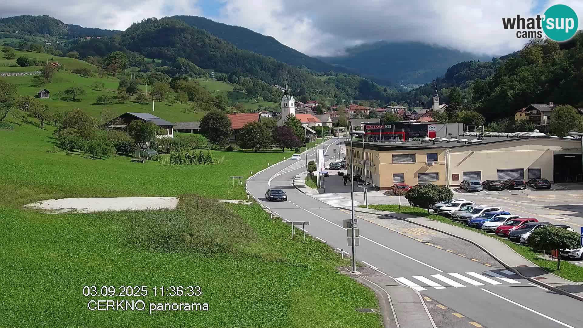Webcam en direct – Entrée de la ville de Cerkno