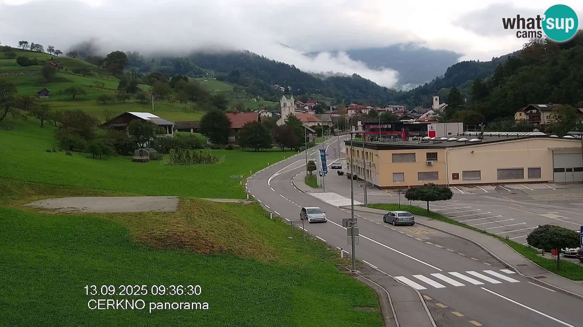 Cerkno city entrance Live Webcam