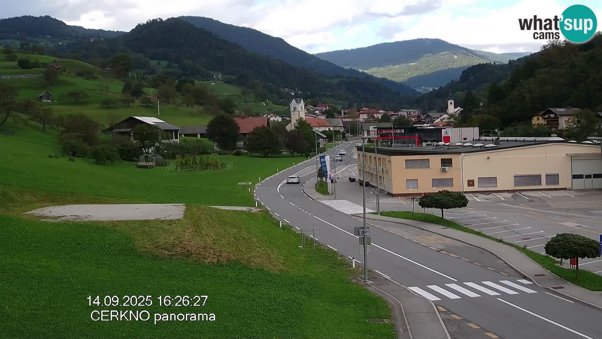 Cerkno city entrance Live Webcam