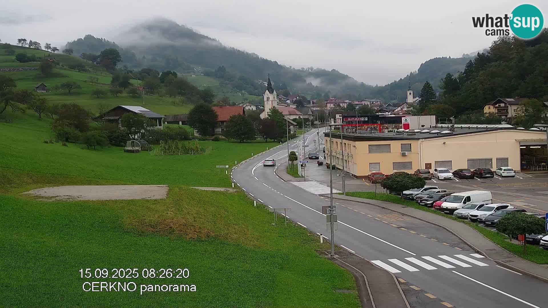 Webcam en direct – Entrée de la ville de Cerkno
