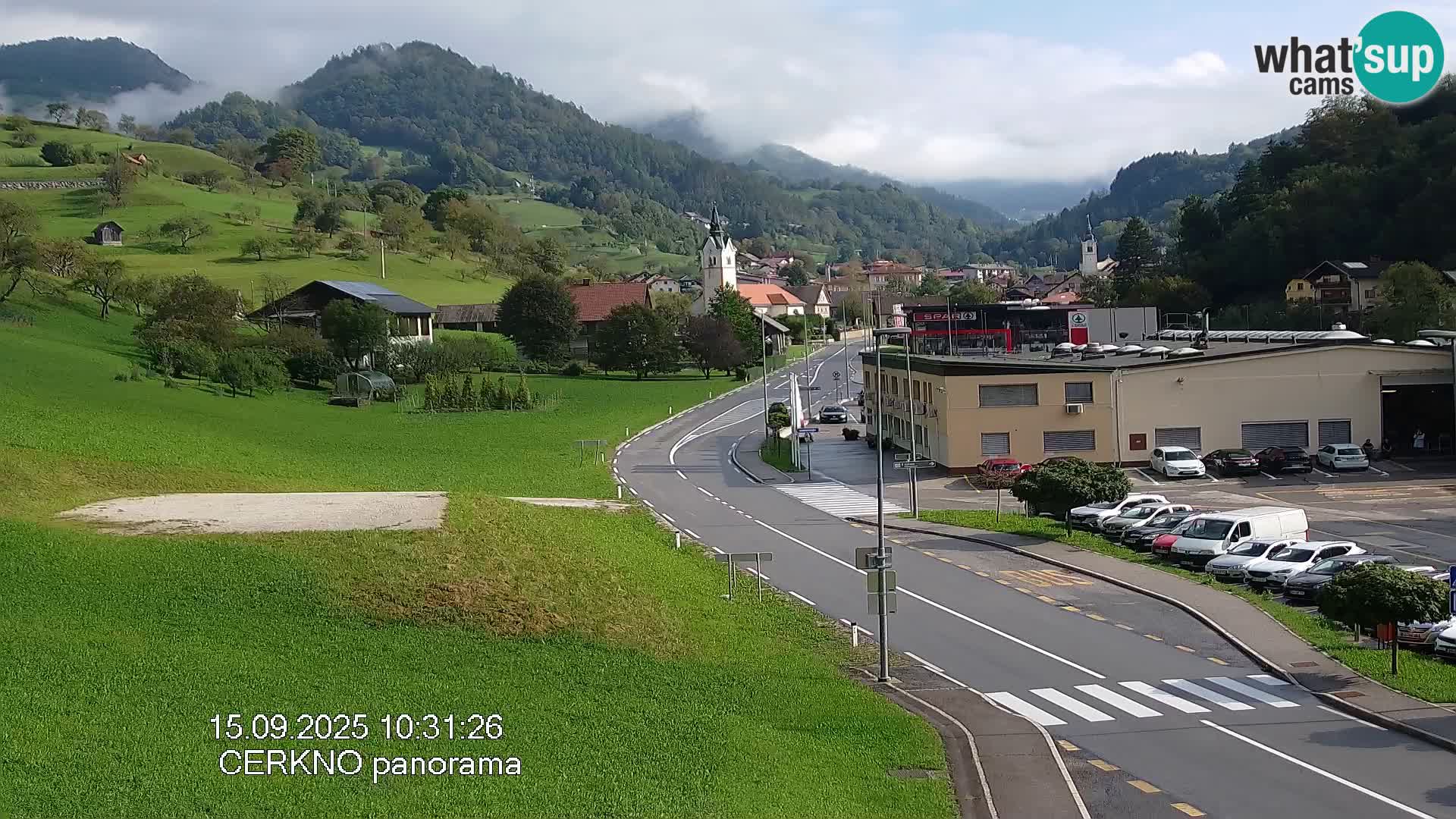 Webcam en direct – Entrée de la ville de Cerkno