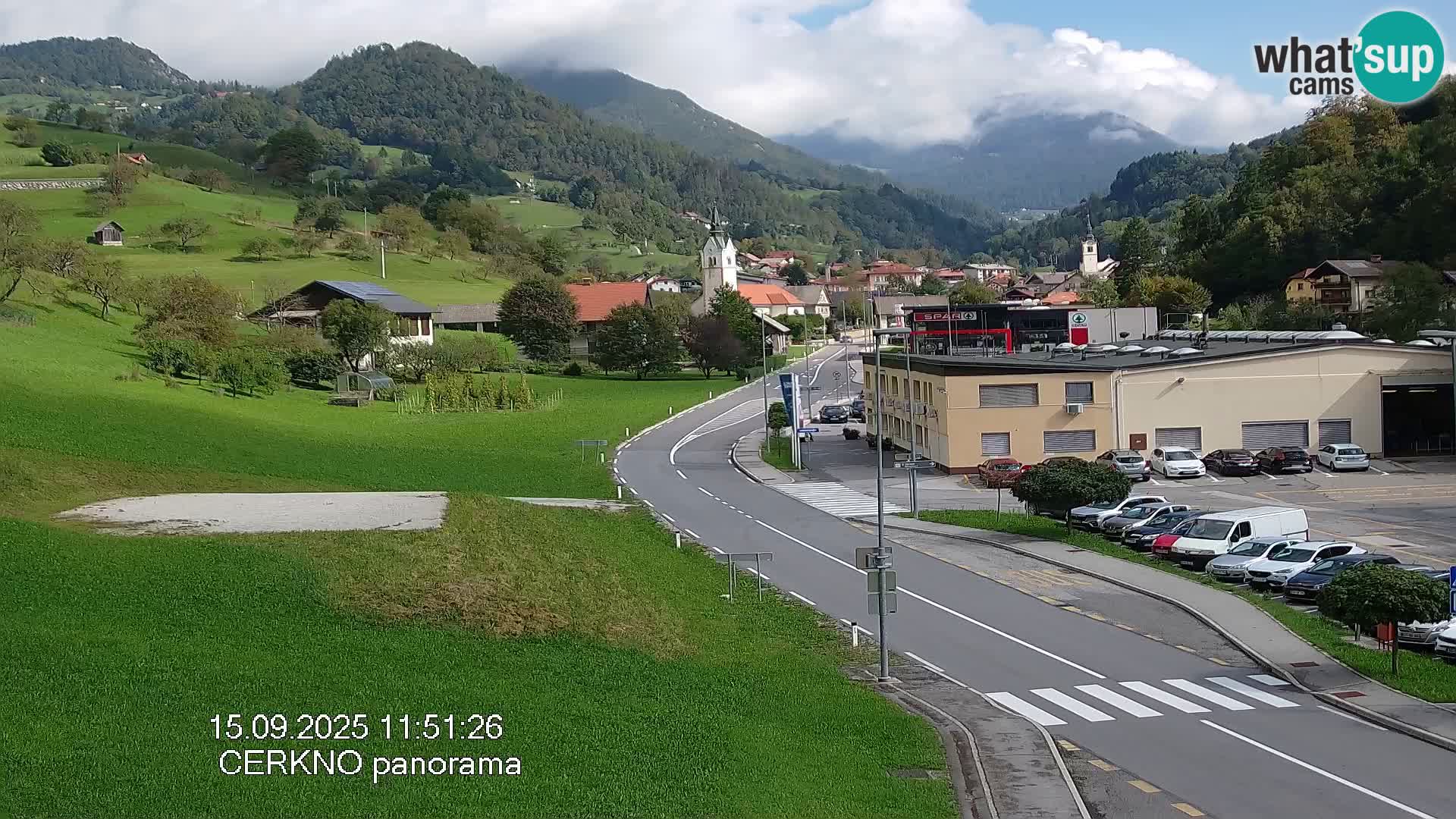 Webcam en direct – Entrée de la ville de Cerkno