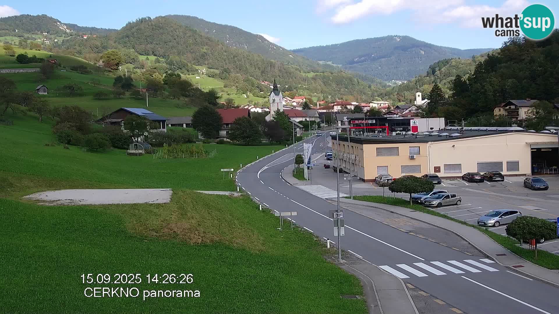 Webcam en direct – Entrée de la ville de Cerkno