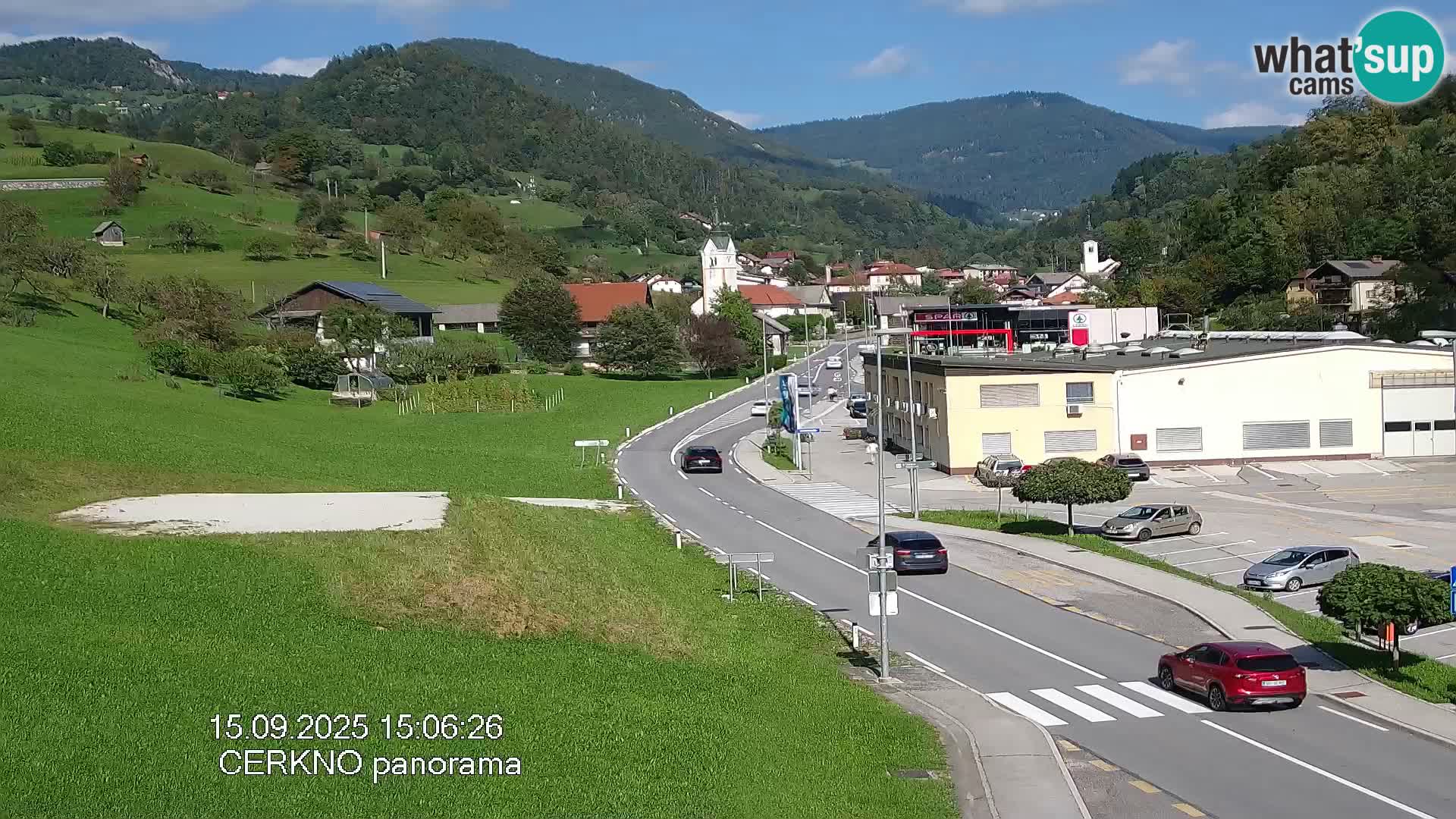 Webcam en direct – Entrée de la ville de Cerkno