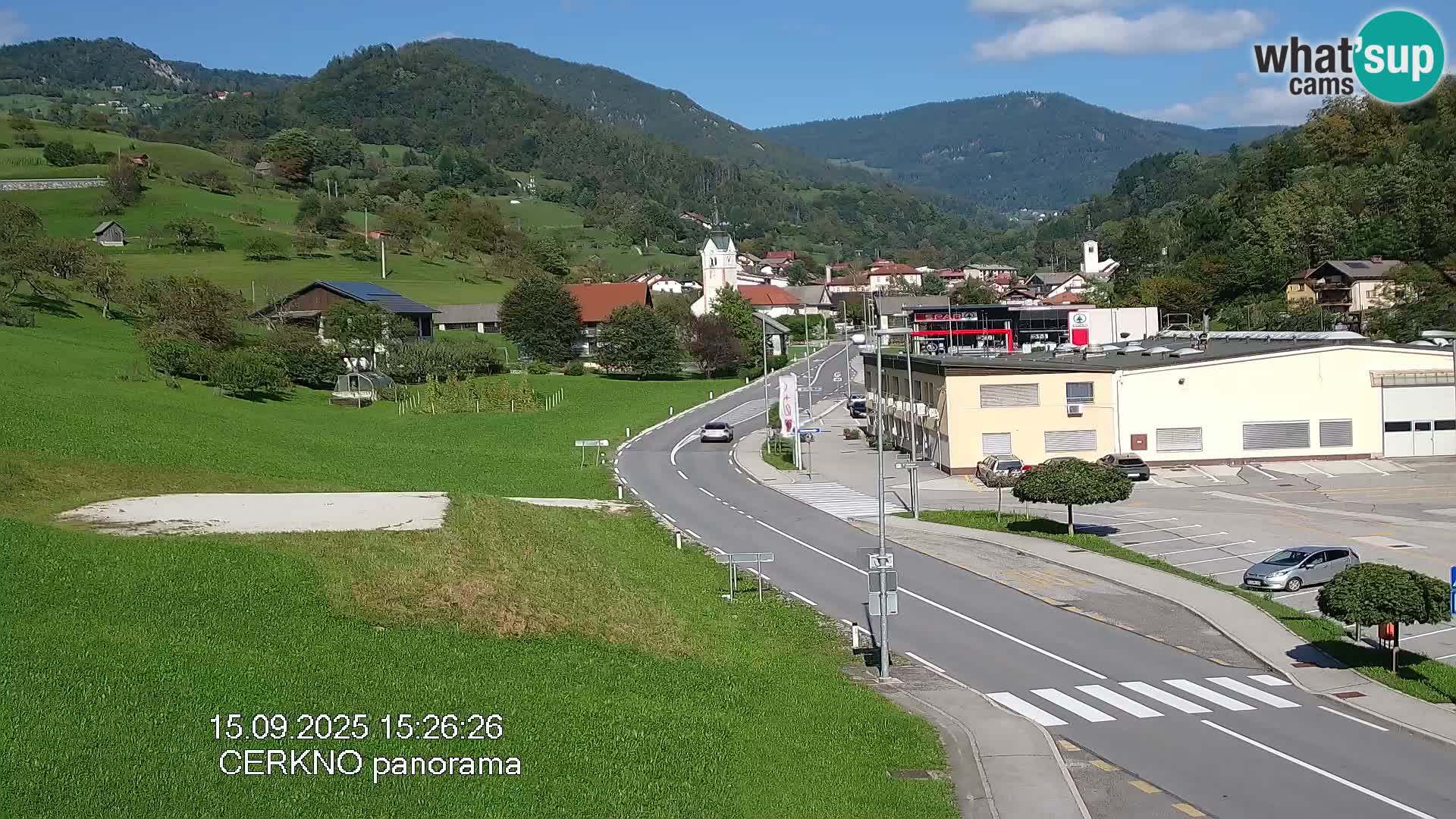 Webcam en direct – Entrée de la ville de Cerkno