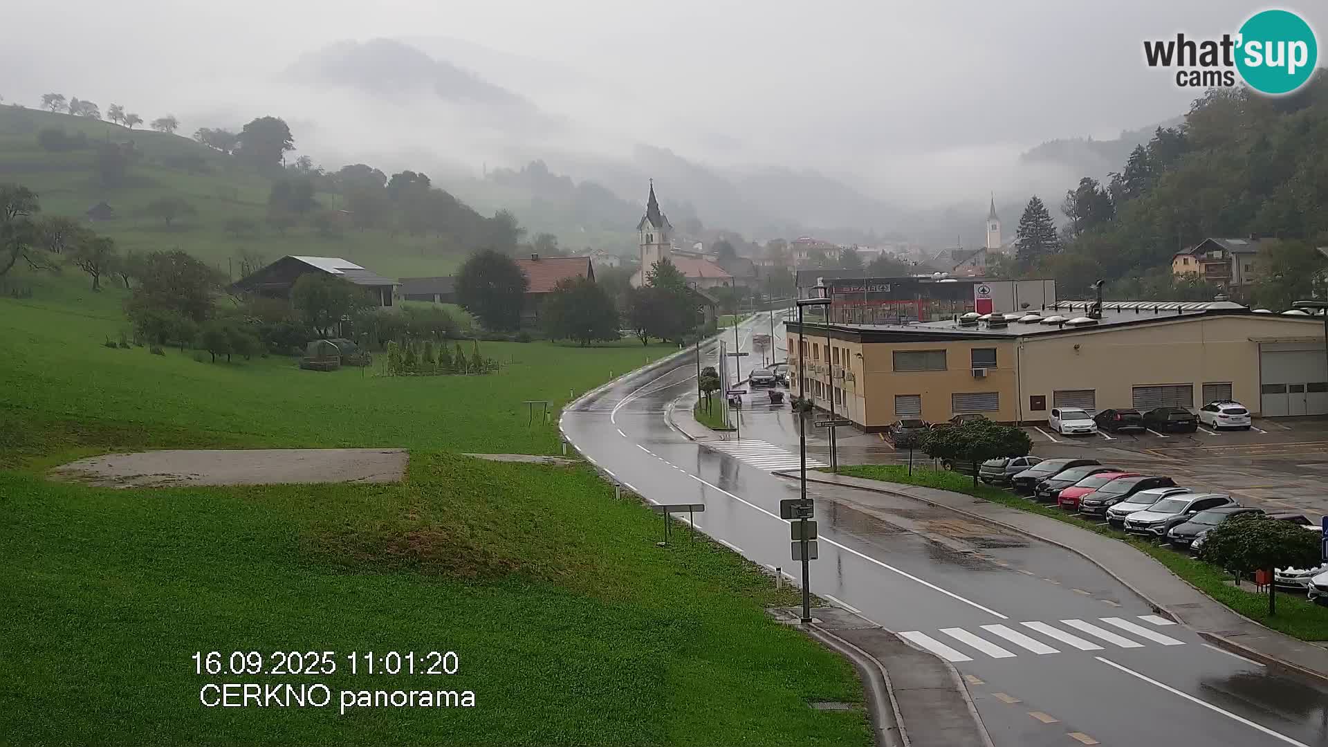 Webcam en direct – Entrée de la ville de Cerkno