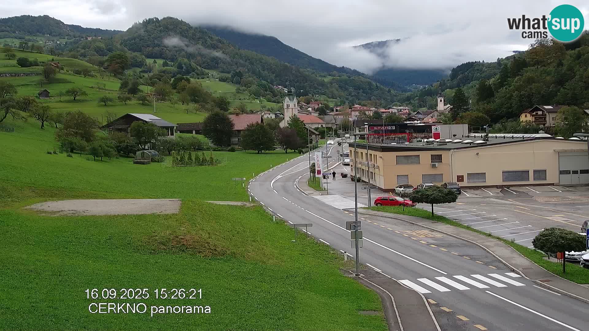 Cerkno city entrance Live Webcam