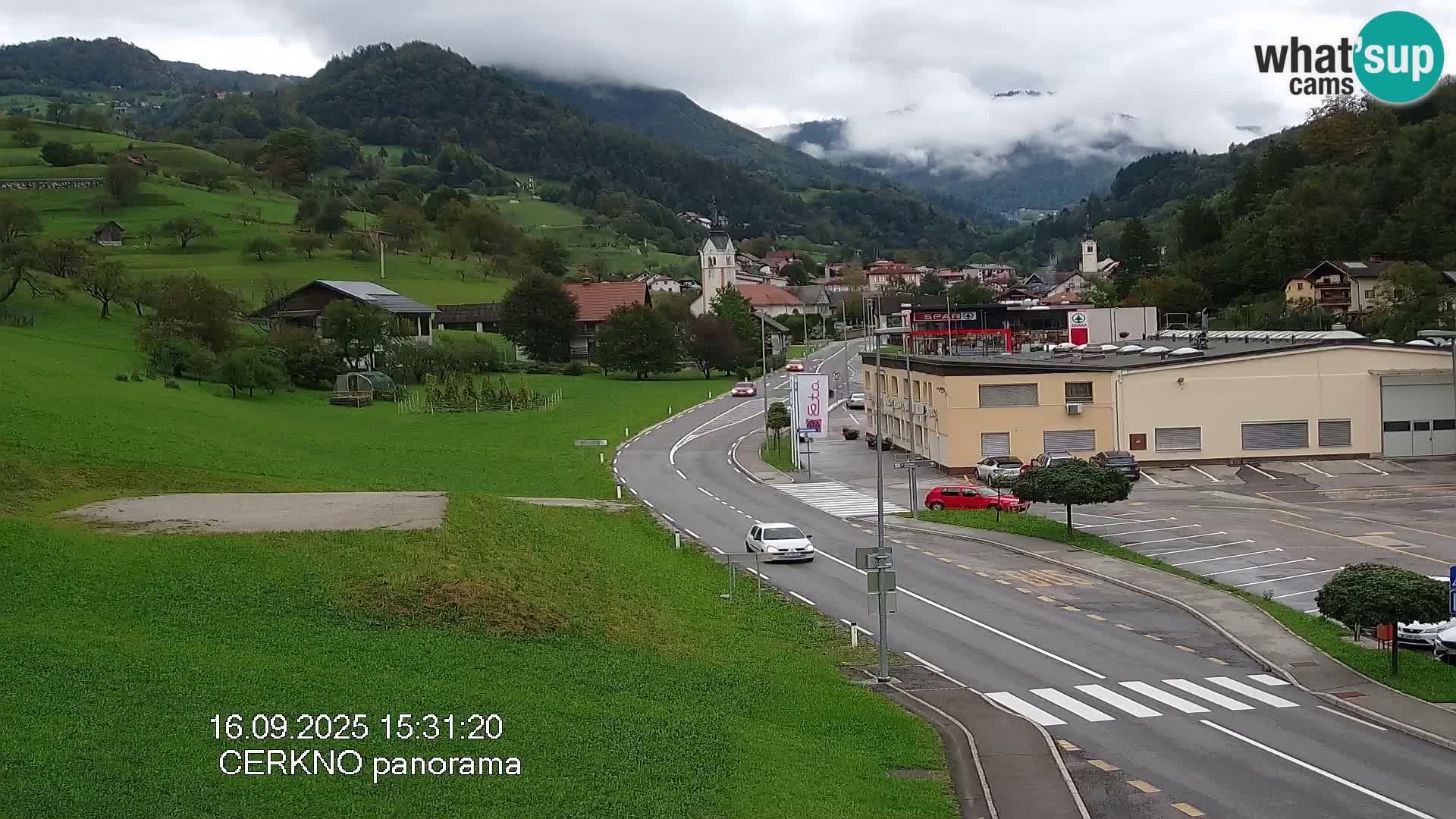 Cerkno city entrance Live Webcam