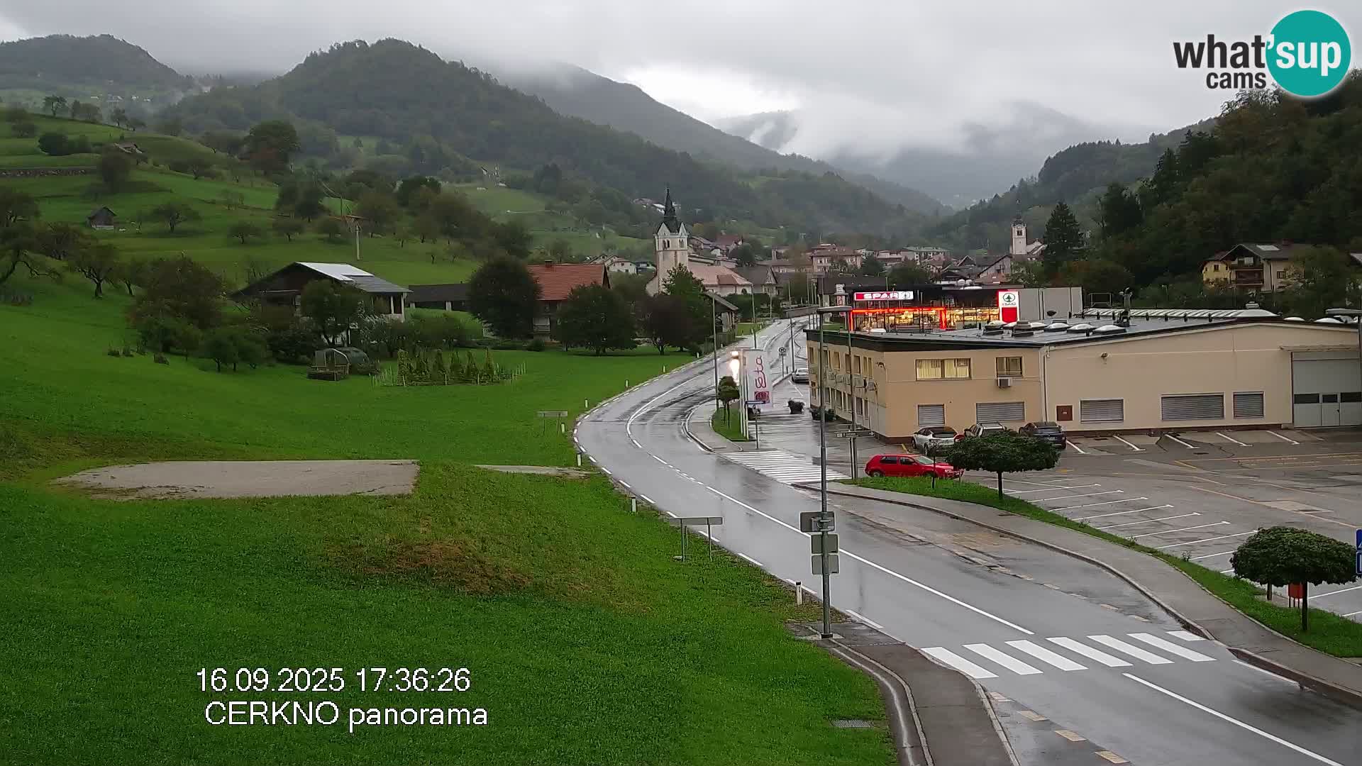 Cerkno city entrance Live Webcam