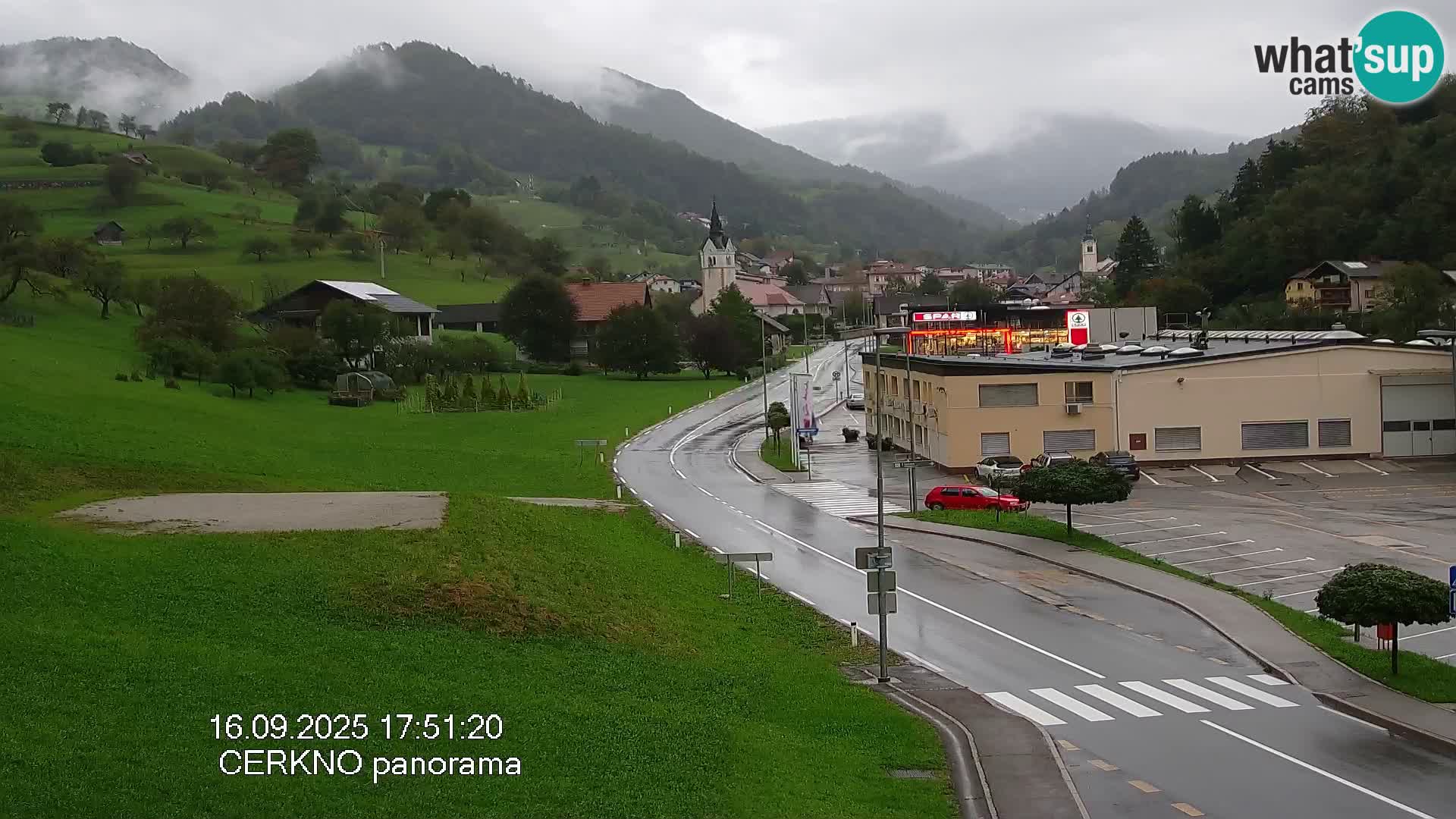 Cerkno city entrance Live Webcam