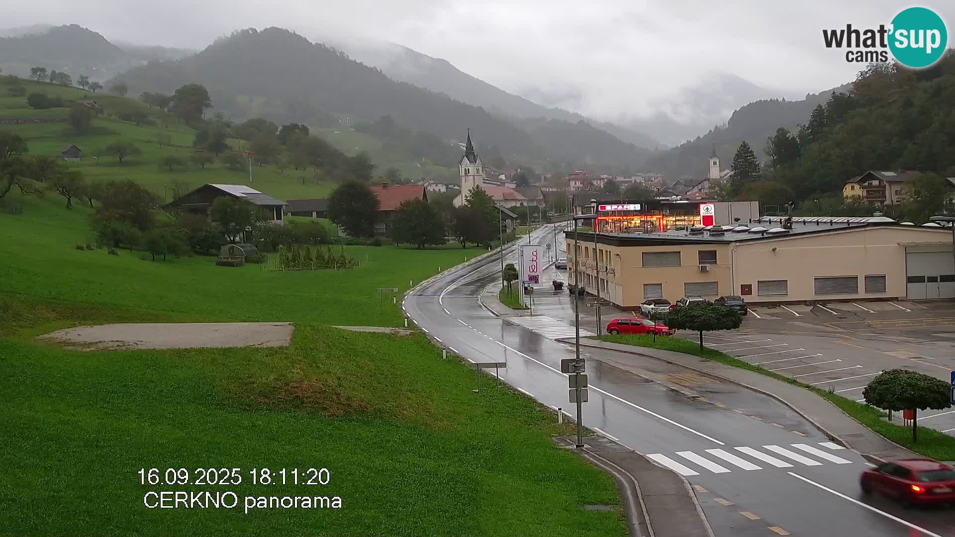 Cerkno city entrance Live Webcam