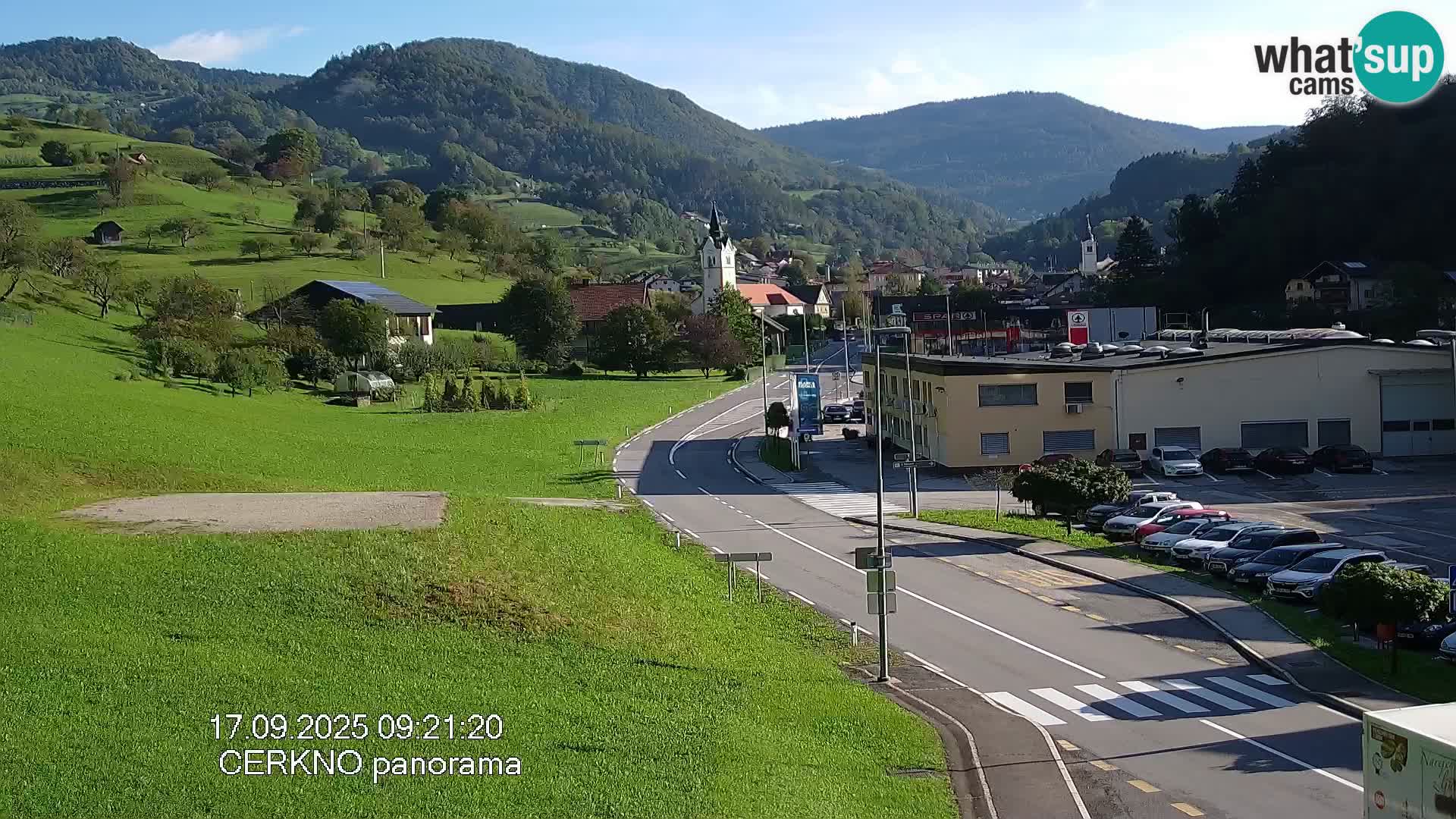 Cerkno city entrance Live Webcam