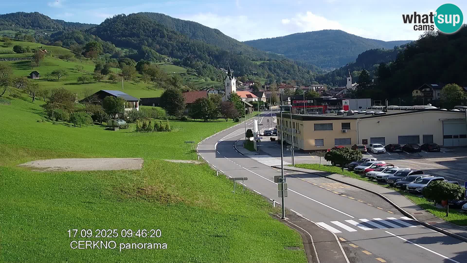 Webcam en direct – Entrée de la ville de Cerkno