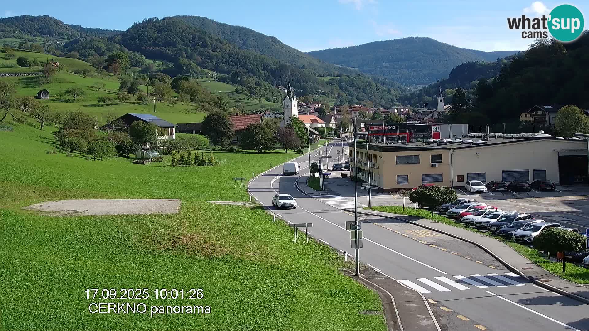 Webcam en direct – Entrée de la ville de Cerkno