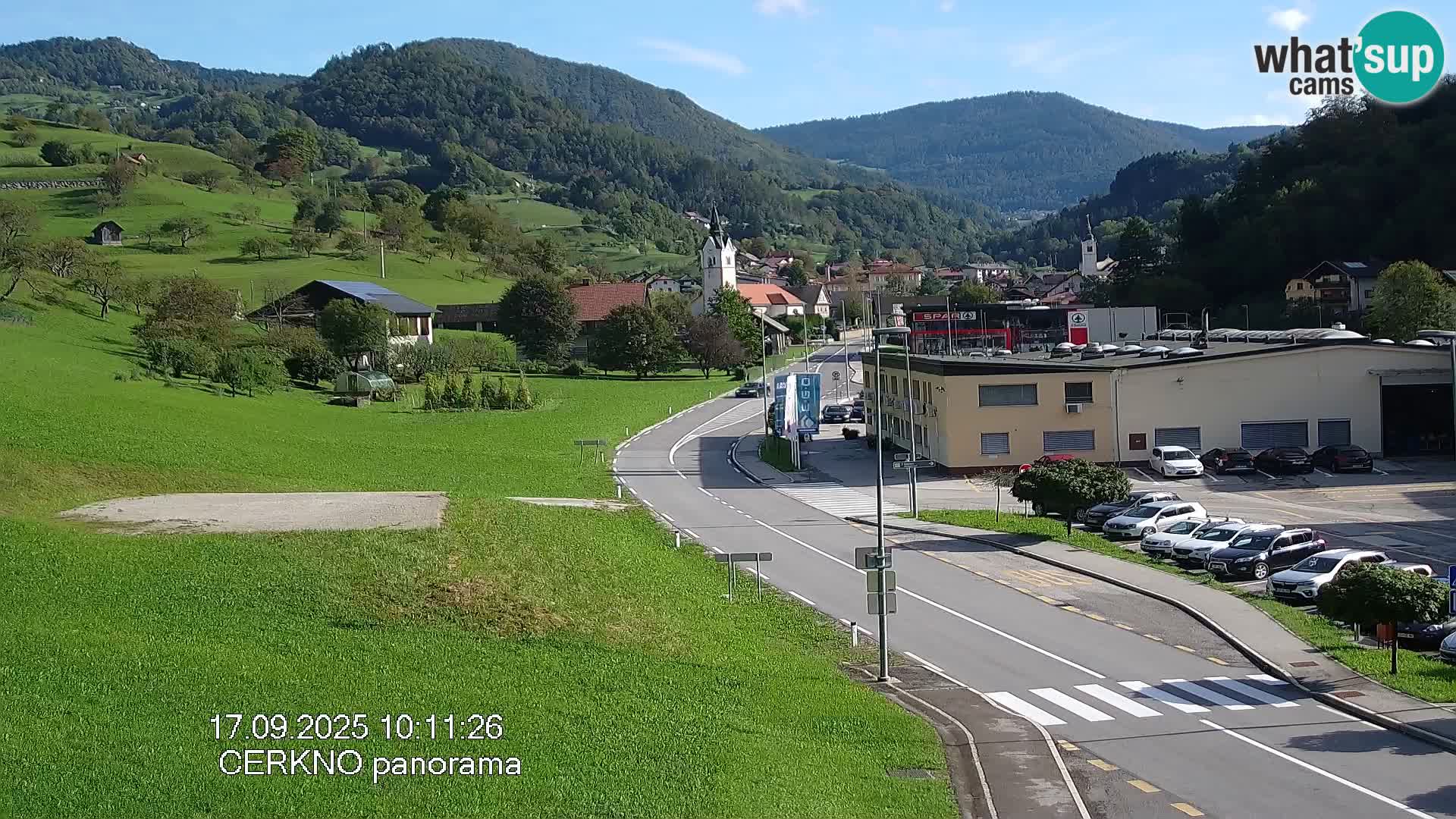 Cerkno city entrance Live Webcam