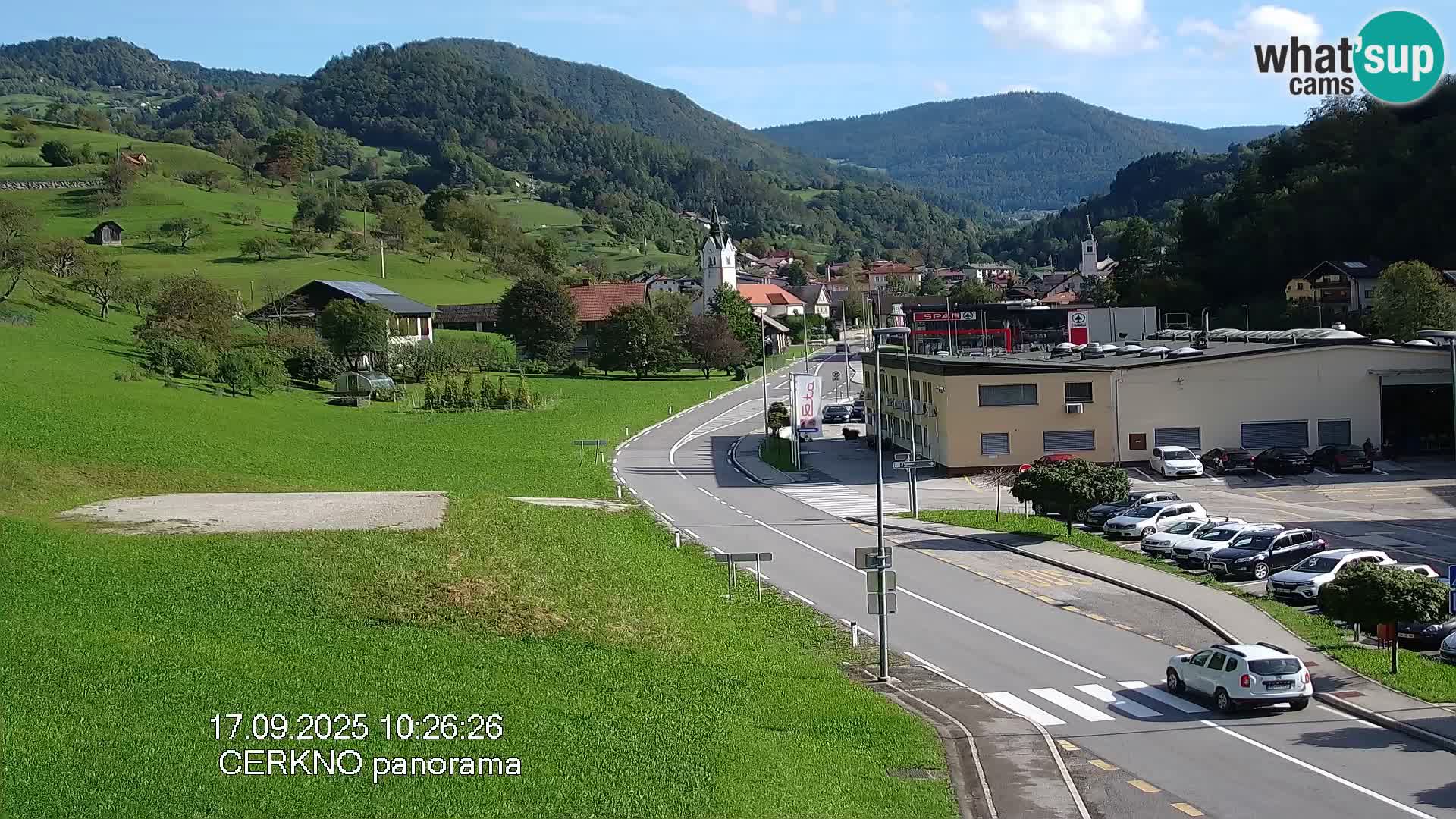 Webcam en direct – Entrée de la ville de Cerkno