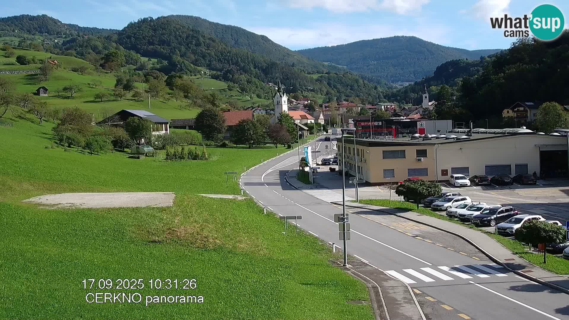 Cerkno city entrance Live Webcam