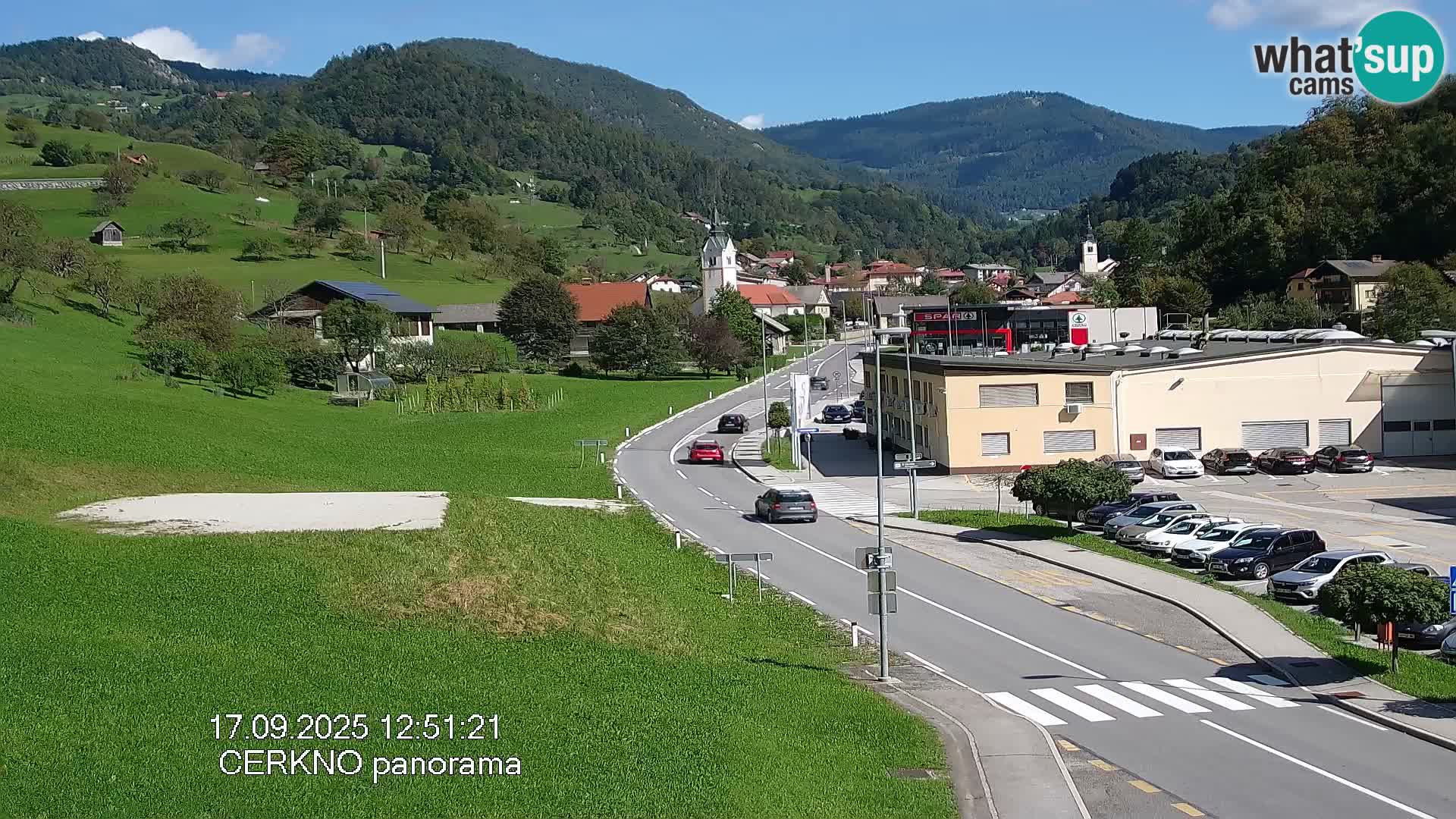 Cerkno city entrance Live Webcam