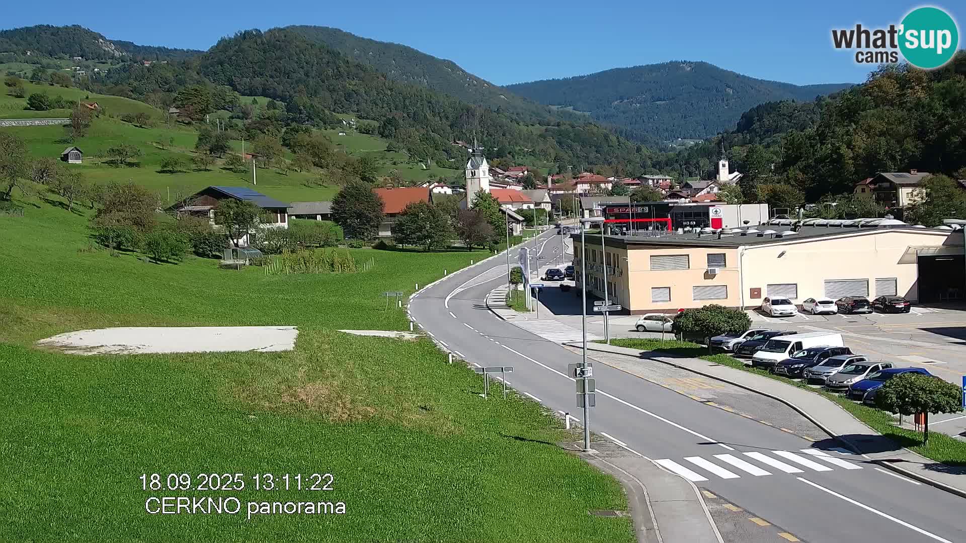 Webcam en direct – Entrée de la ville de Cerkno