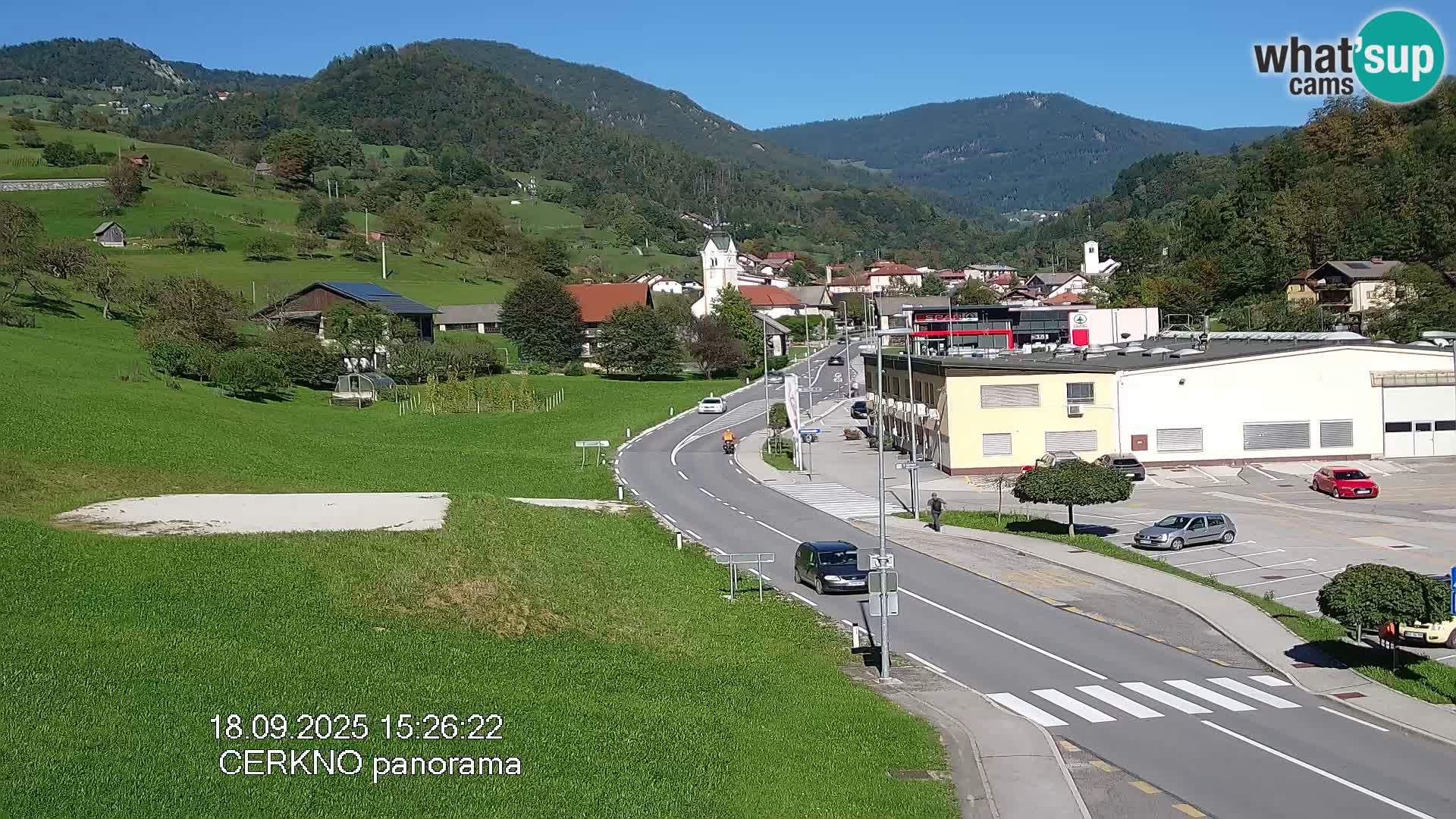 Webcam en direct – Entrée de la ville de Cerkno